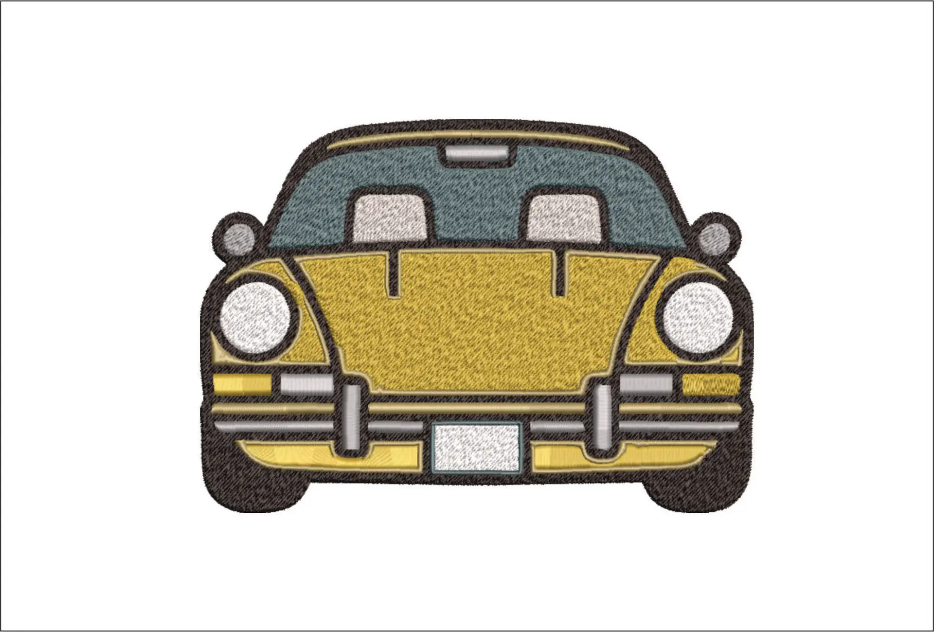 Porsche Stylized designs embroidery design - 911 1966 embroidery design machine pattern - Car embroidery file - instant download in a frame