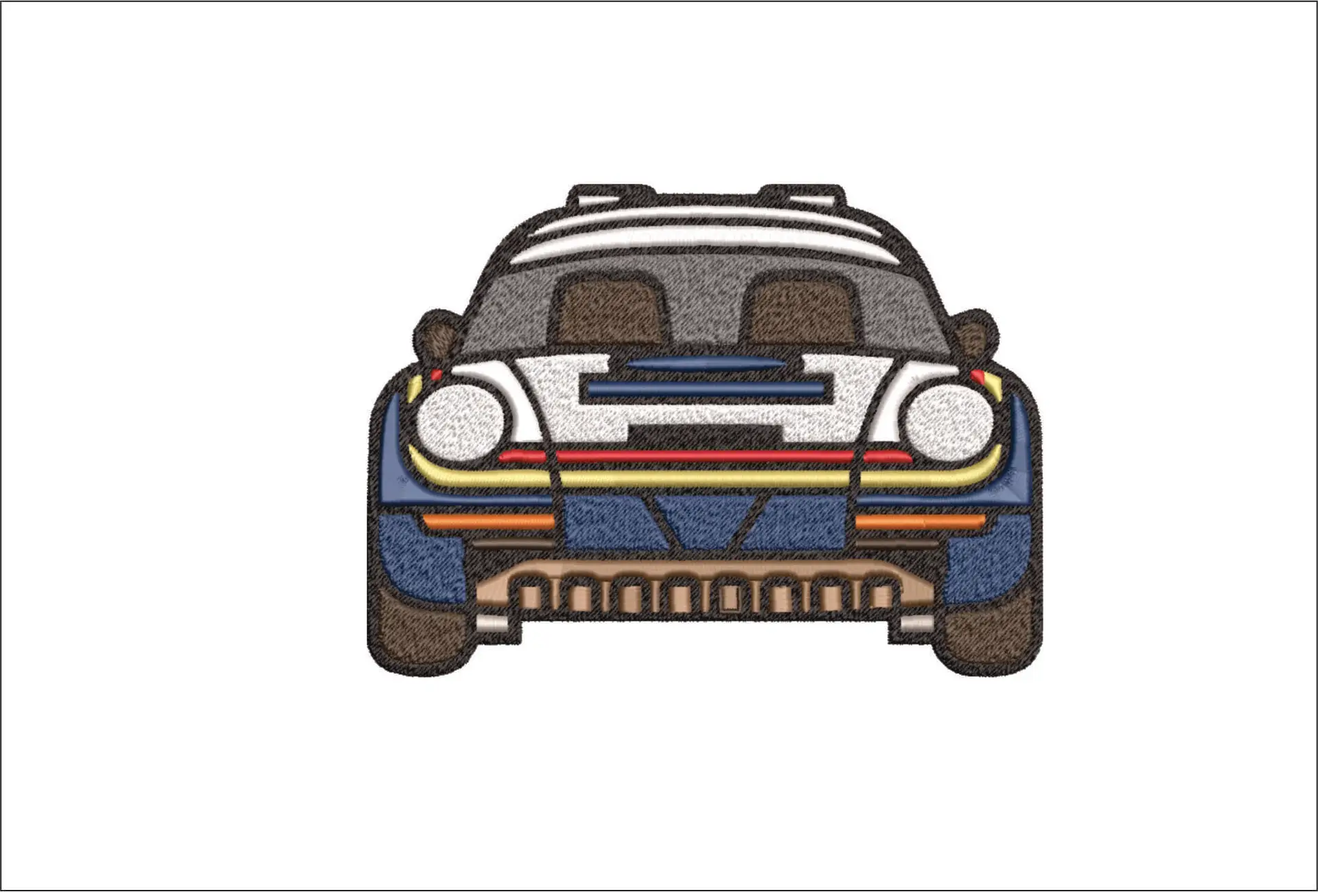 Porsche Stylized designs embroidery design - Rothmans Rallye 911 embroidery design machine pattern - Car embroidery file - instant download in a frame