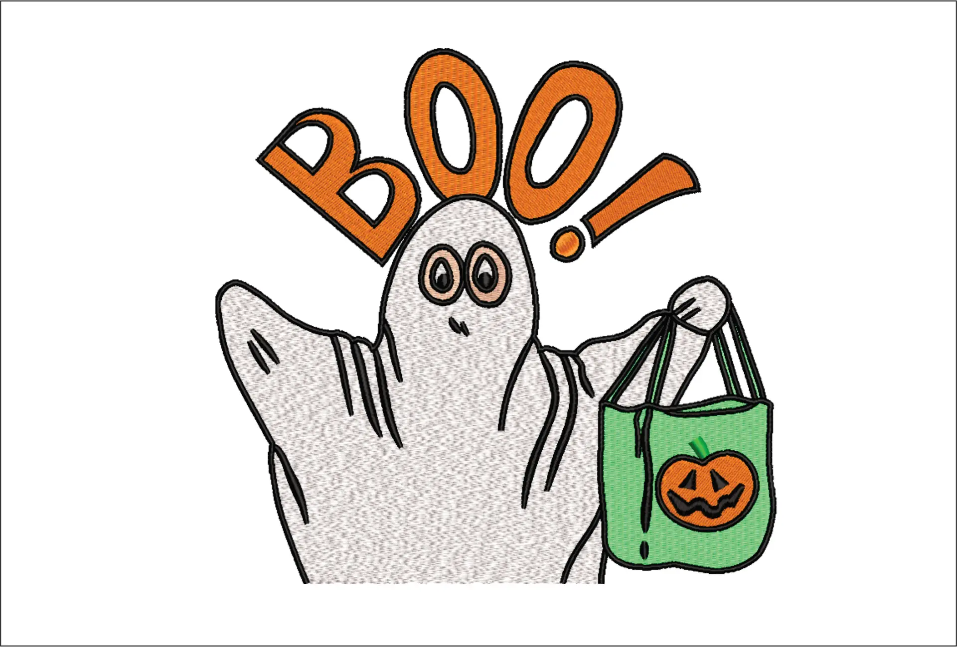 Boo Ghost - Halloween embroidery design - embroidery file - instant download