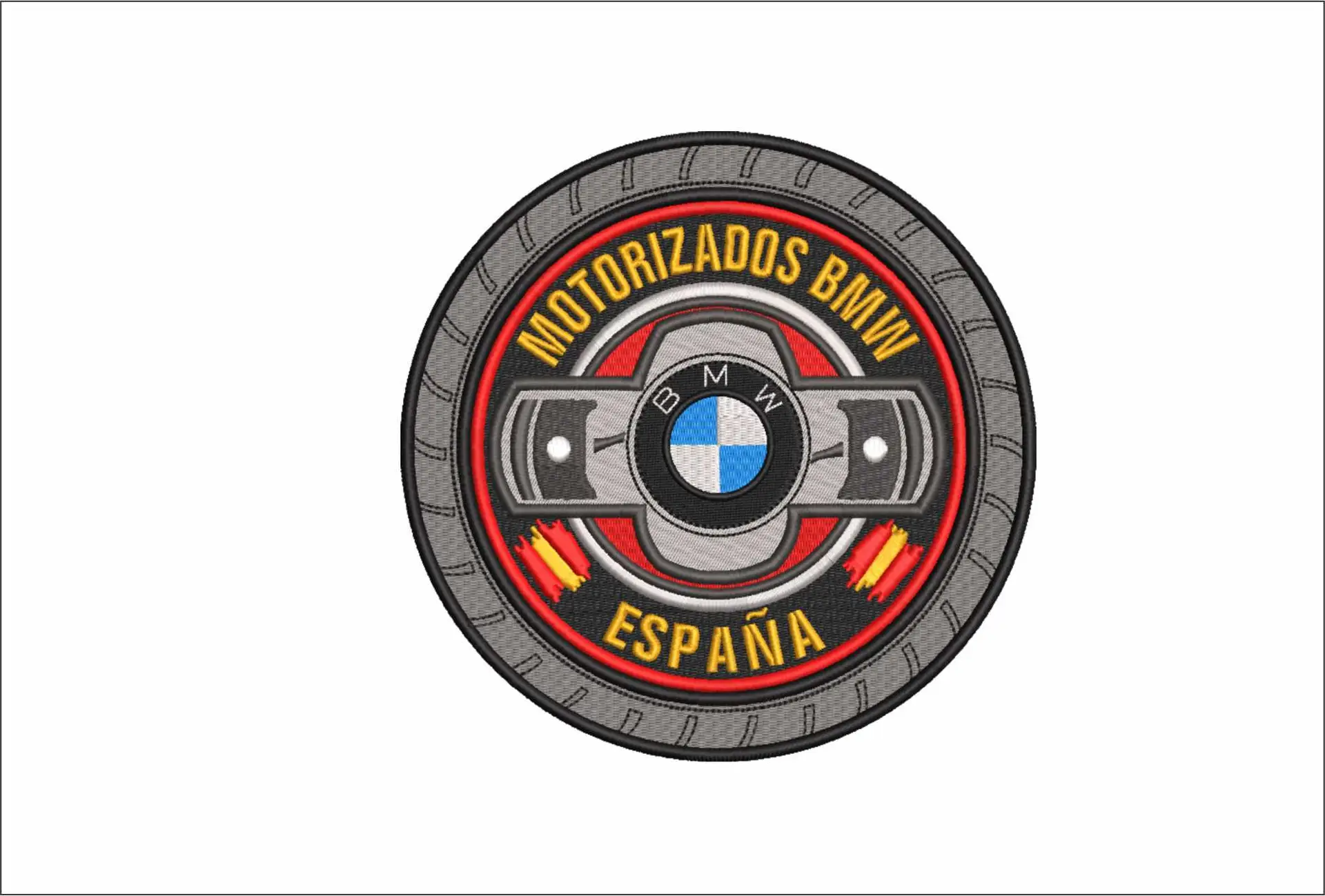 BMW Espana Motorbike Embroidery design - Motor Bike Company machine pattern embroidery file instant download