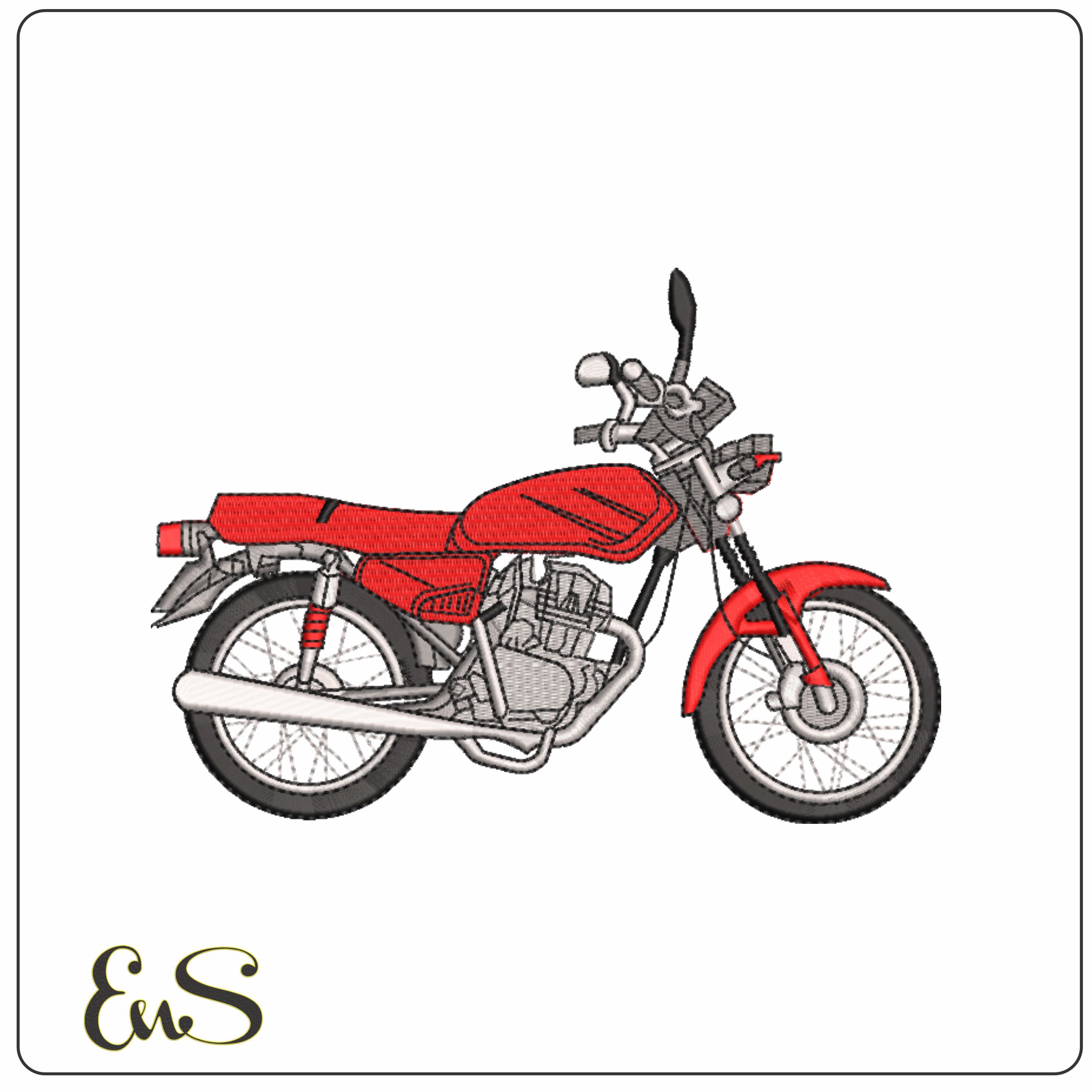 Commuter sit up Bike Motorbike Embroidery design - Motor Bike Company machine pattern embroidery file instant download