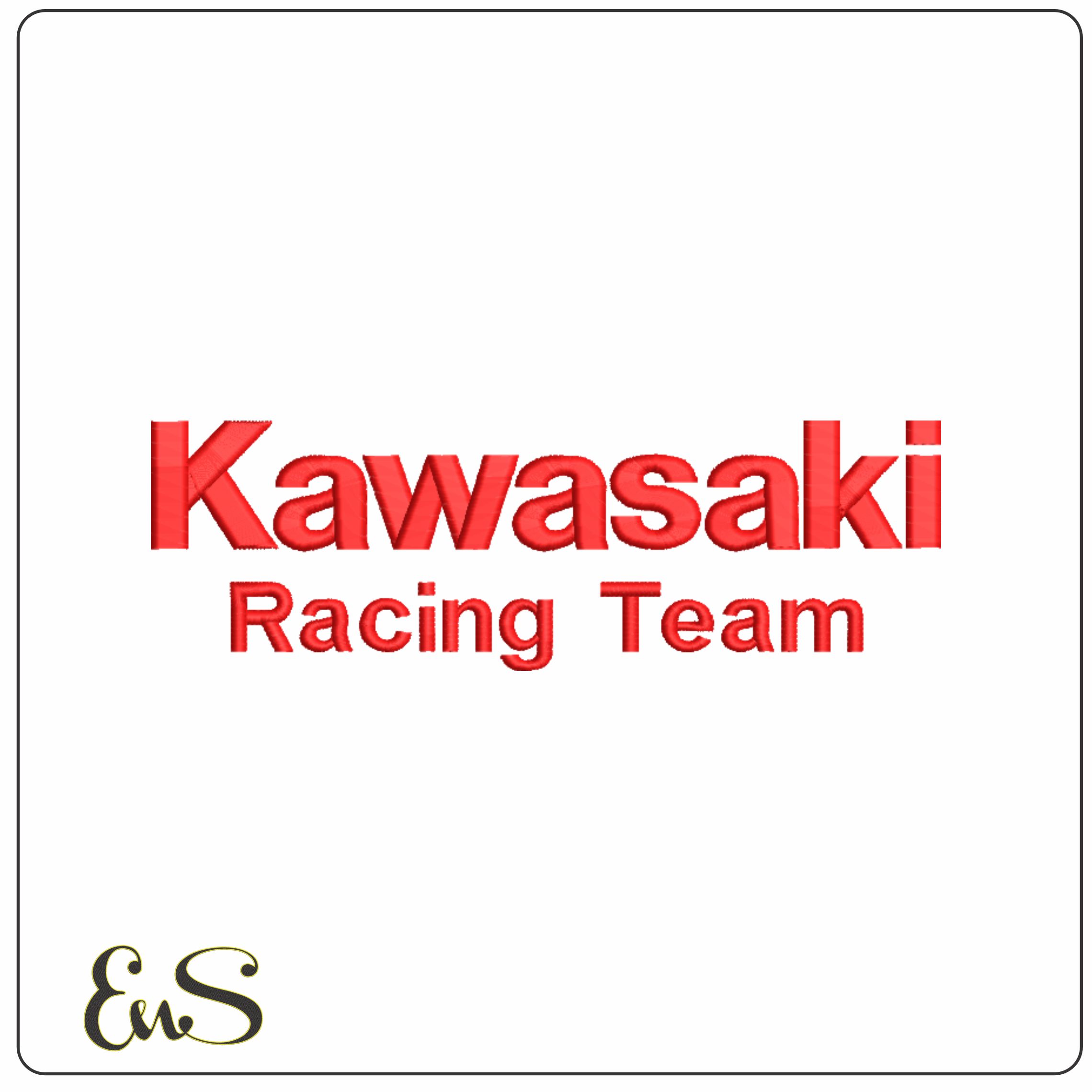 Kawasaki Racing Team Motorbike Embroidery design - Motor Bike Company machine pattern embroidery file instant download