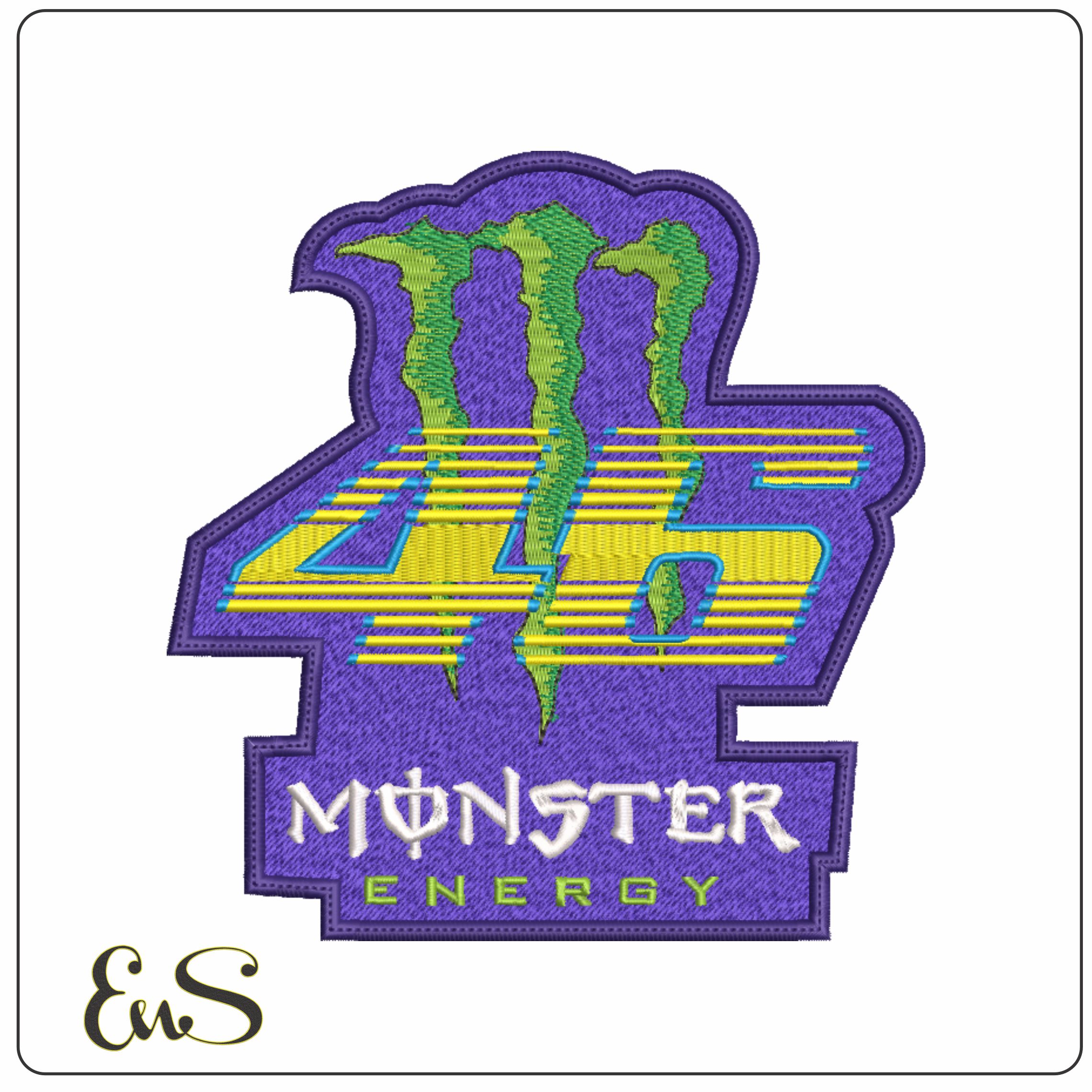 Monster Energy Valentino Rossi 46 Motorbike Embroidery design - Motor Bike Company machine pattern embroidery file instant download