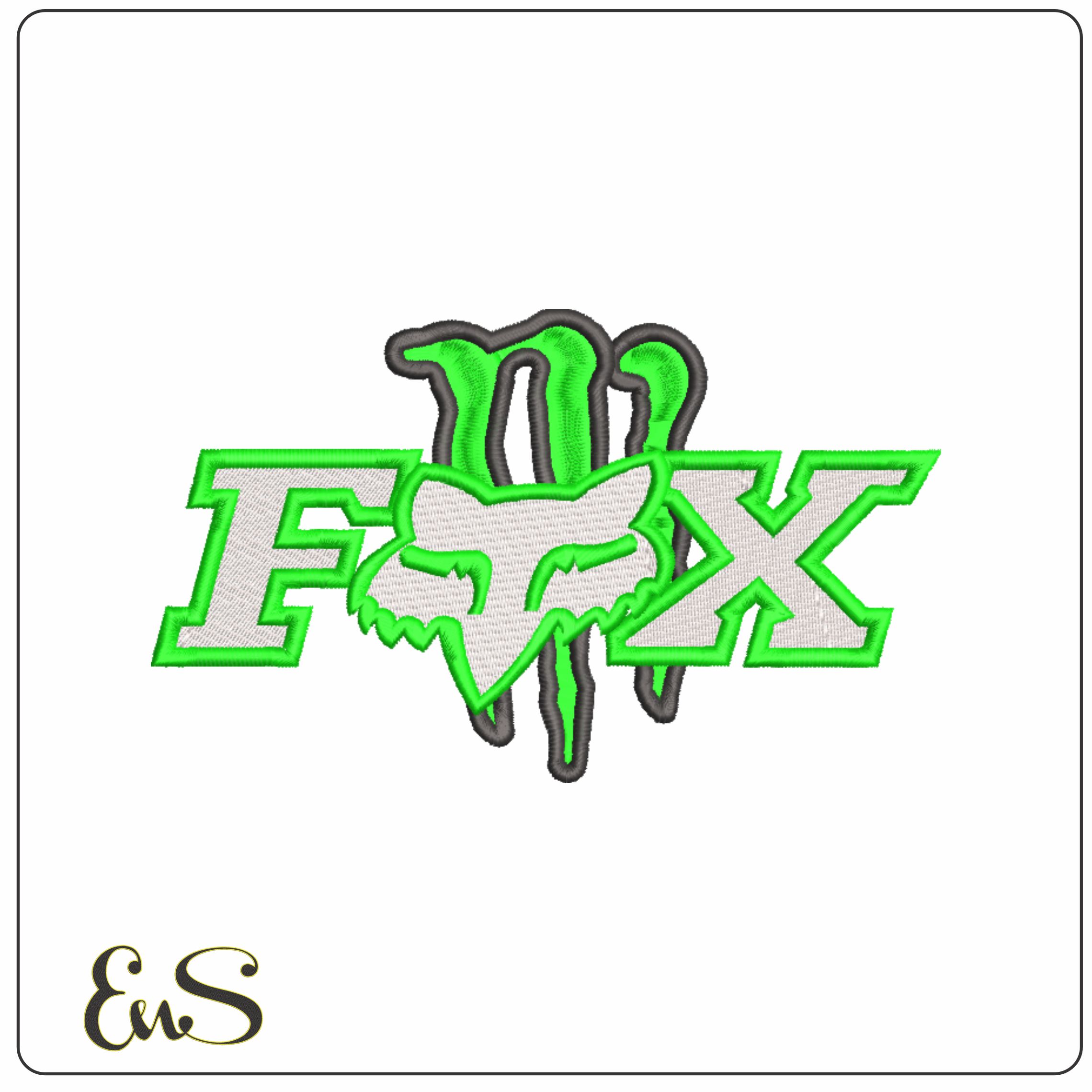 Monster Energy Fox Motorcross Motorbike Embroidery design - Motor Bike Company machine pattern embroidery file instant download
