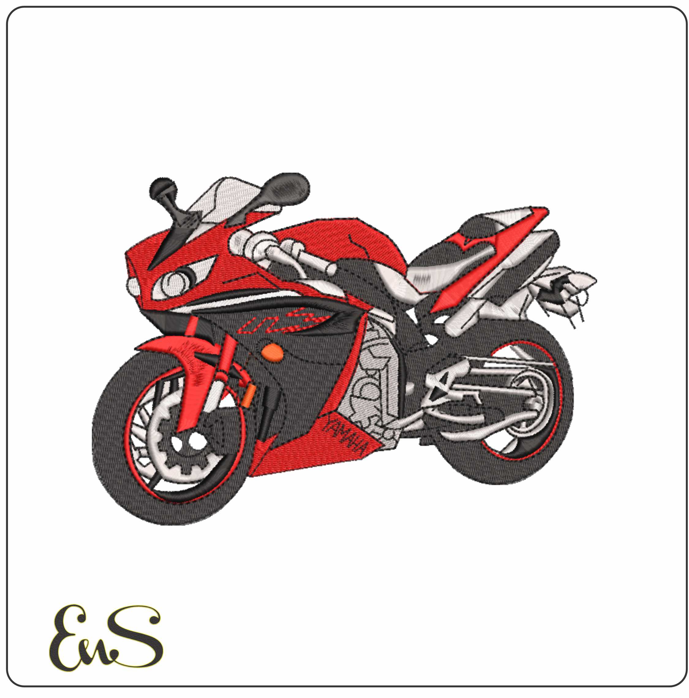 Sports Bike Motorbike Embroidery design - Motor Bike Company machine pattern embroidery file instant download