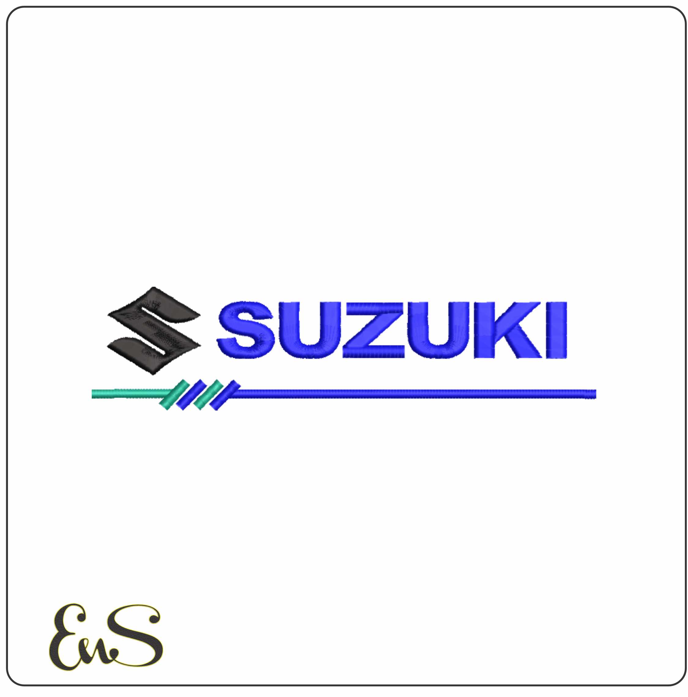 Suzuki Underlined Motorbike Embroidery design - Motor Bike Company machine pattern embroidery file instant download