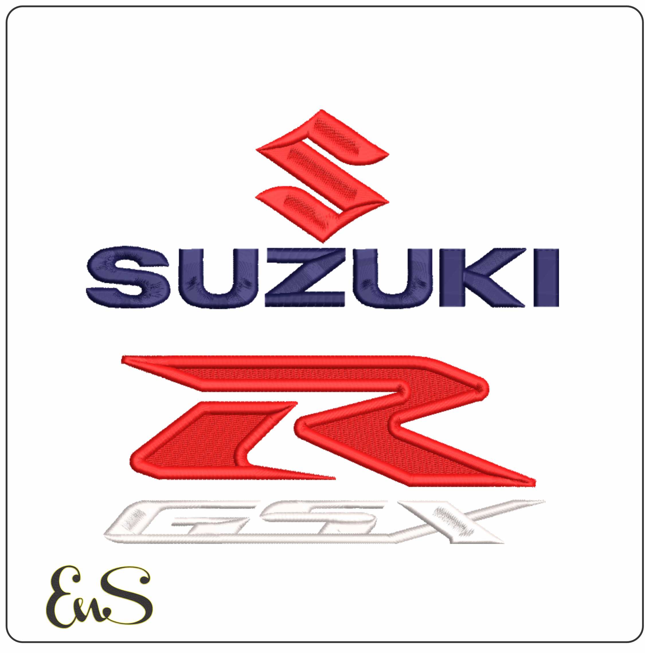 Suzuki Motorbike Embroidery design - Motor Bike Company machine pattern embroidery file instant download