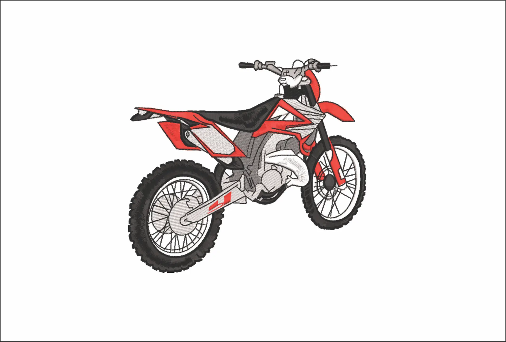 Trials Motocross Motorbike Embroidery design - Motor Bike Company machine pattern embroidery file instant download