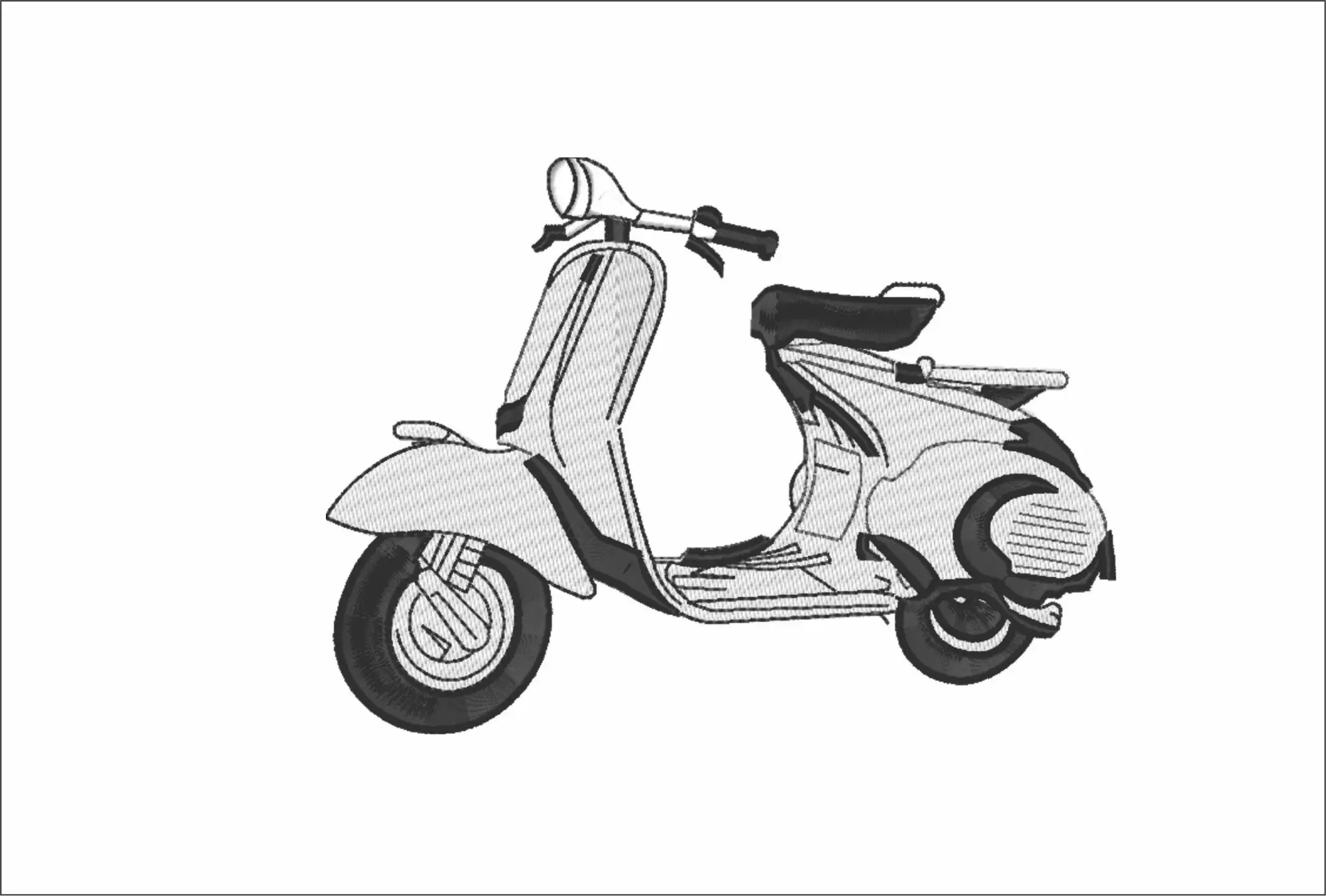 Scooter Lambreta Motocross Motorbike Embroidery design - Motor Bike Company machine pattern embroidery file instant download