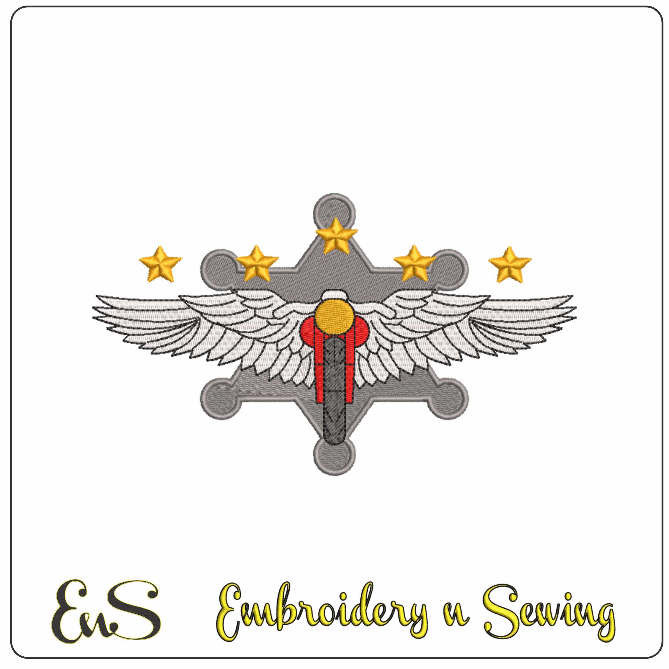 Stylize Motorbike star Embroidery design - Motor Bike Company machine pattern embroidery file instant download (Copy)