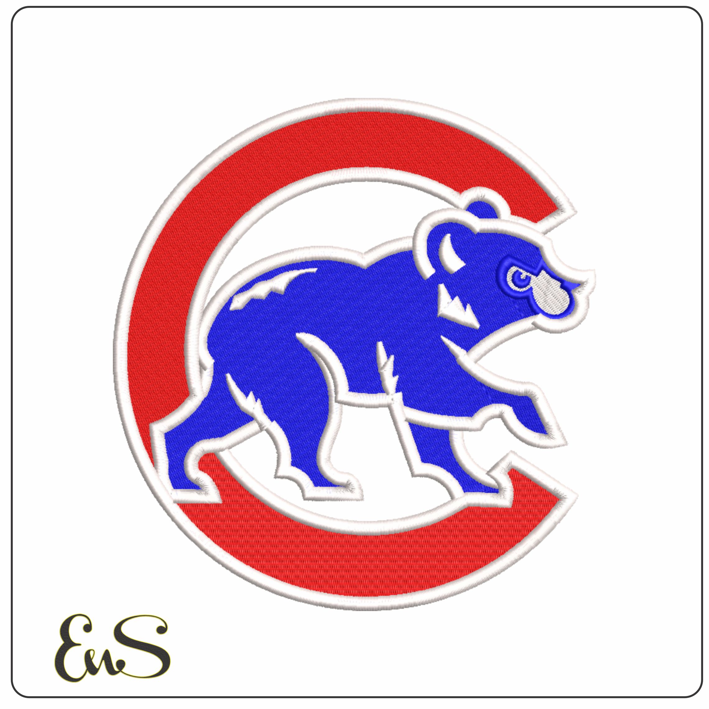 Chicago Cubs emblem - Major league Baseball logo - MLB embroidery machine pattern embroidery file - instant download