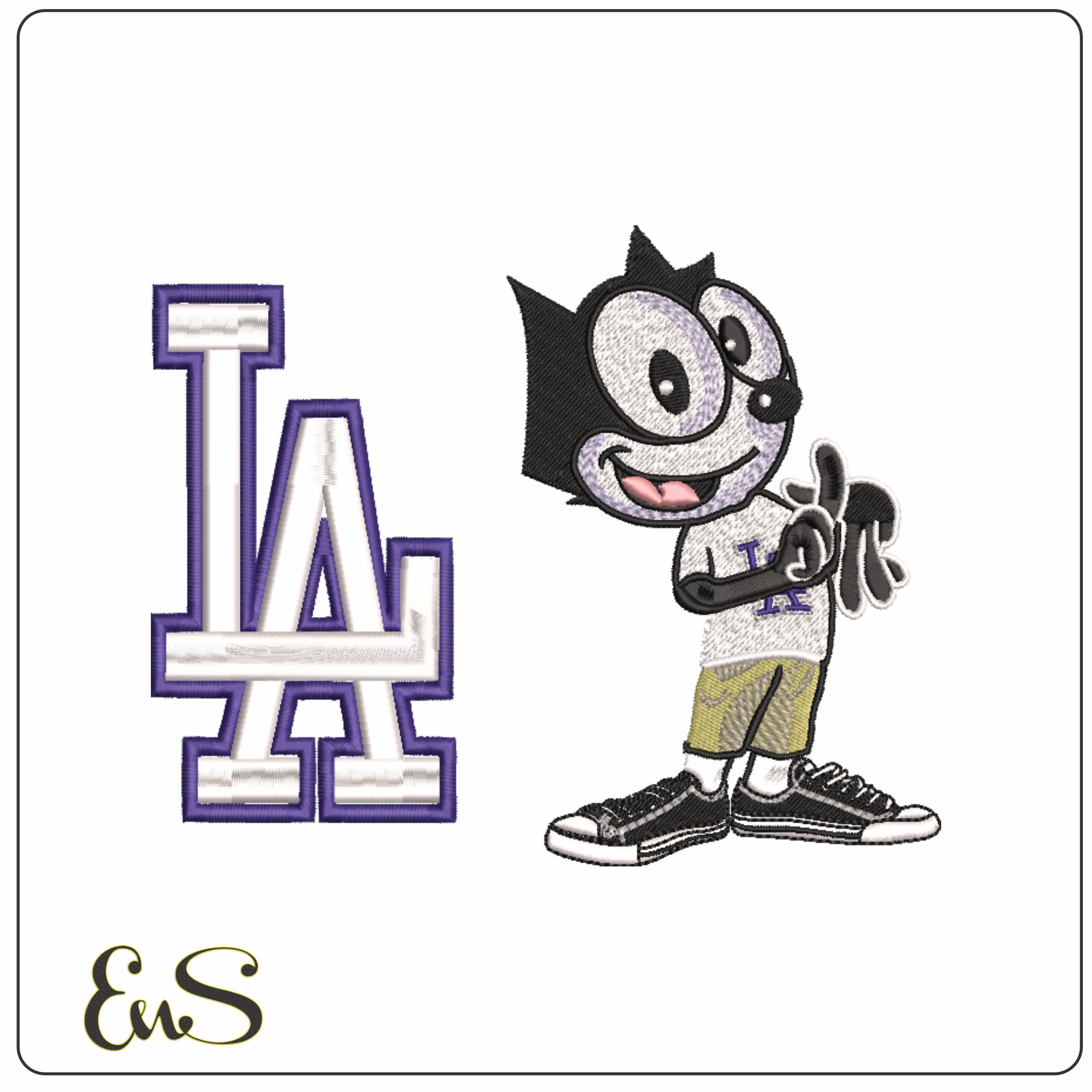 LA Dodgers Felix - Major league Baseball logo - MLB embroidery machine pattern embroidery file - instant download