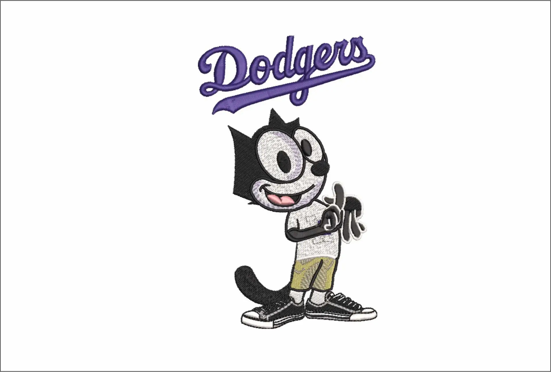 LA Dodgers Felix - Major league Baseball logo 2024 World Series - MLB embroidery machine pattern embroidery file - instant download