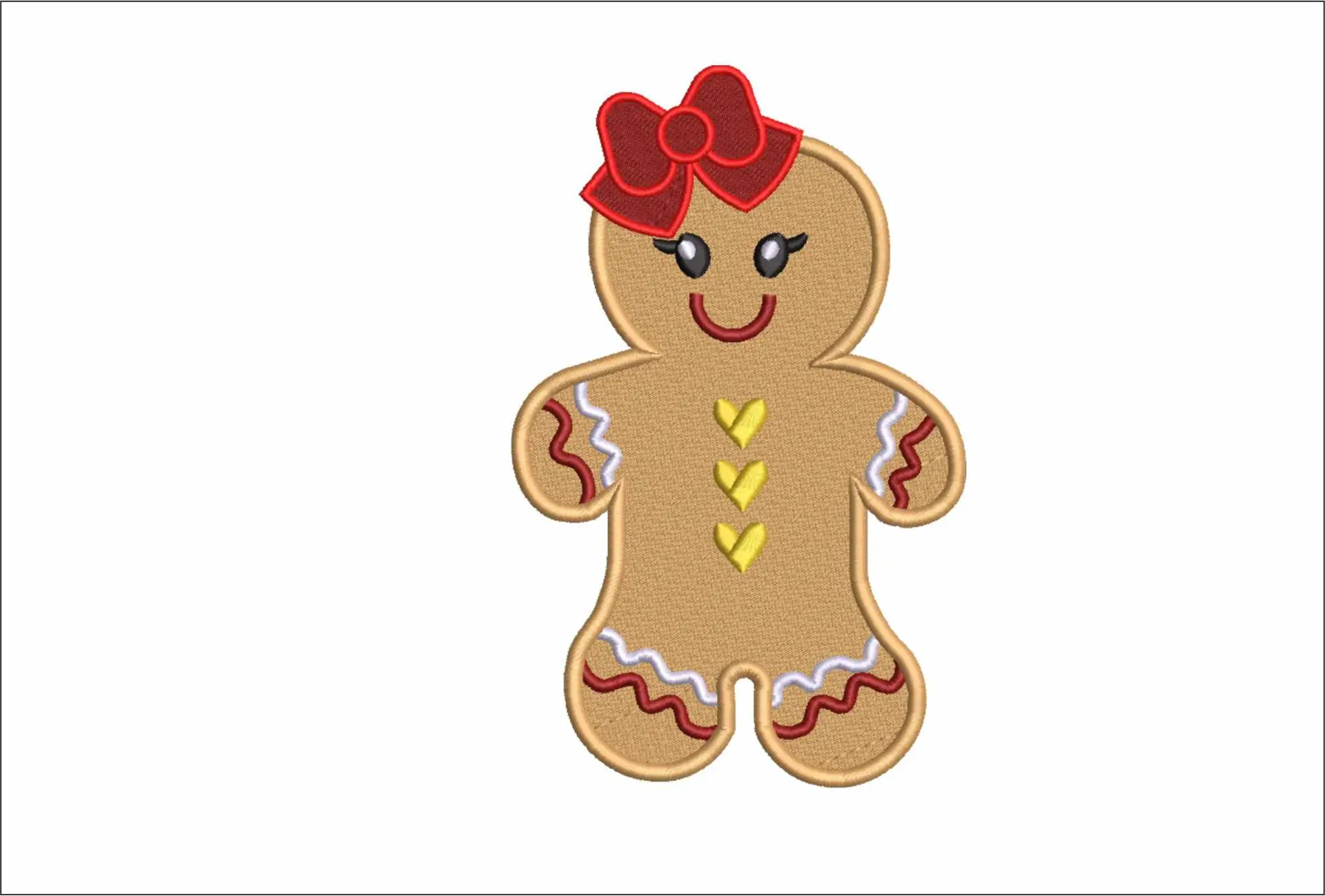 Gingerbread Girl - Xmas embroidery Design file - instant download in a frame