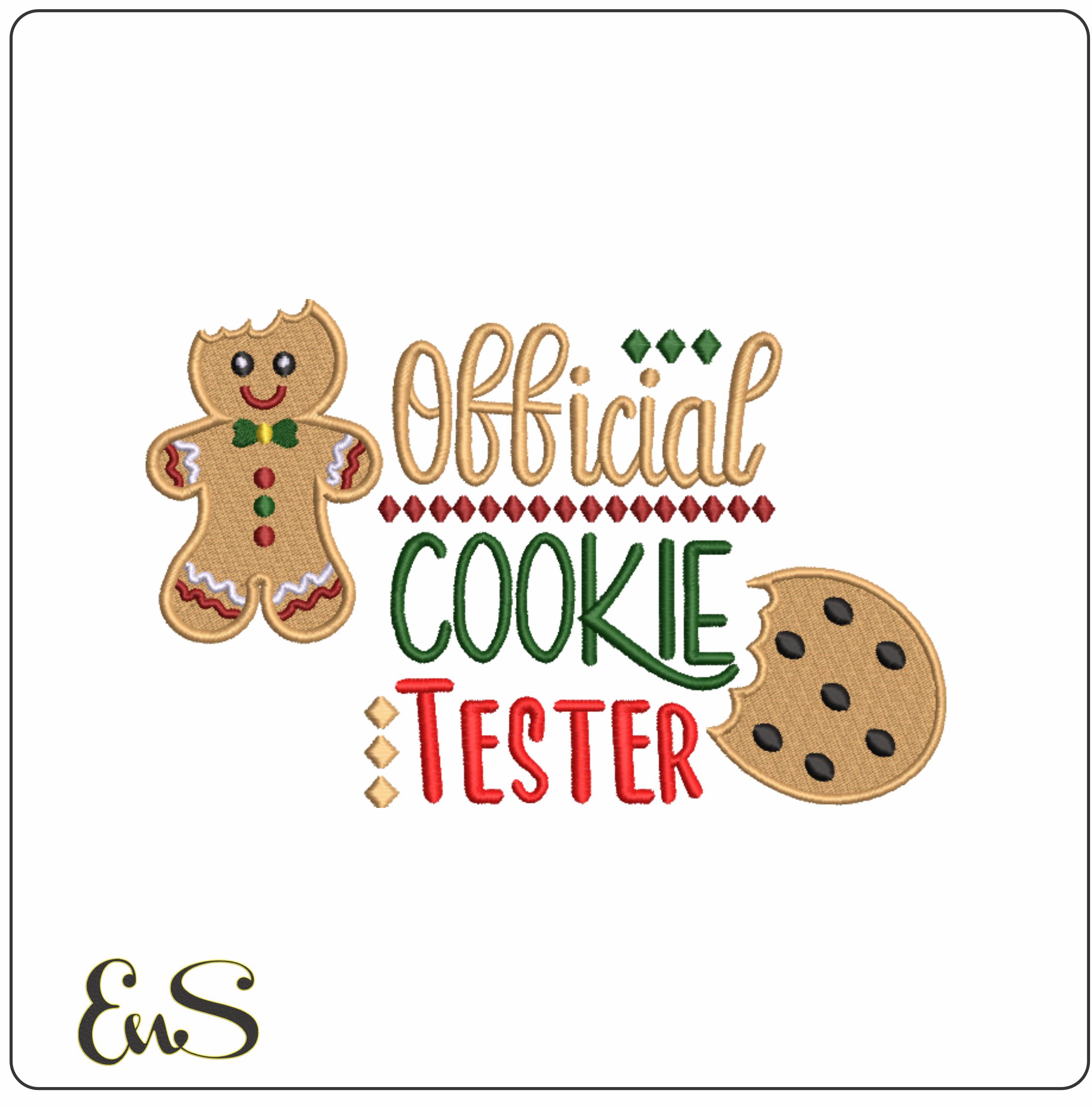 Gingerbread man Eaten Cookie Tester - Xmas embroidery design file - instant download in a frame