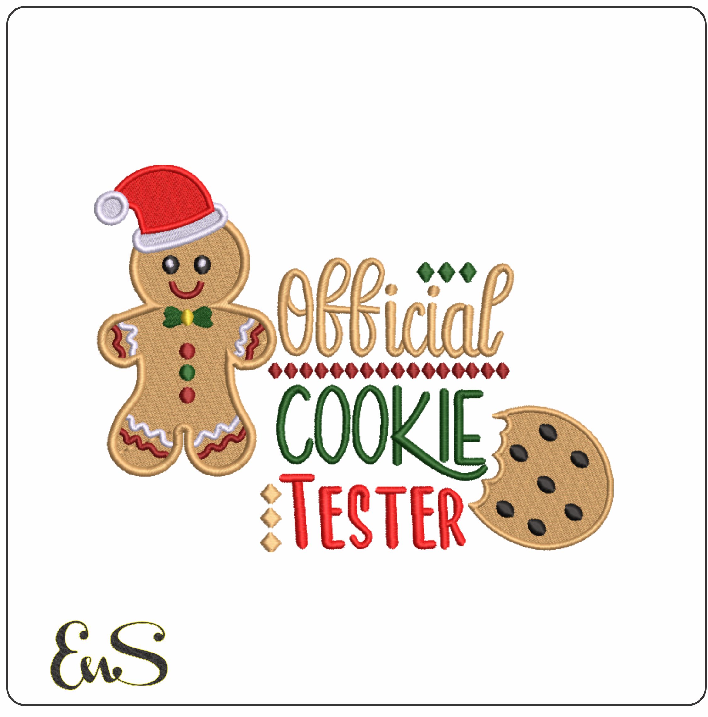 Gingerbread man with Santa Hat Cookie Tester- Xmas embroidery design file - instant download in a frame