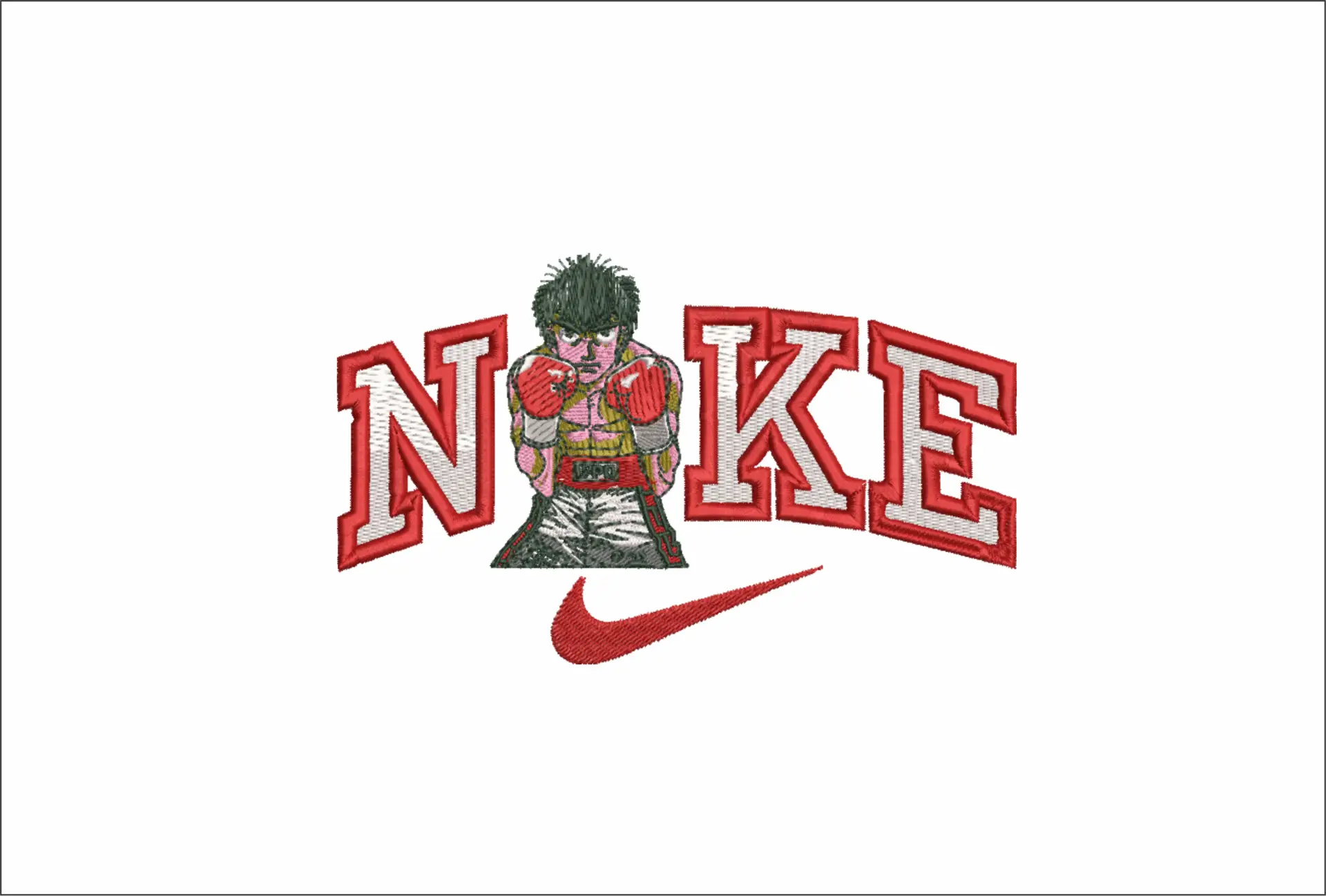 Nike Swoosh Hajime No Ippo - Anime embroidery design - embroidery file - instant download