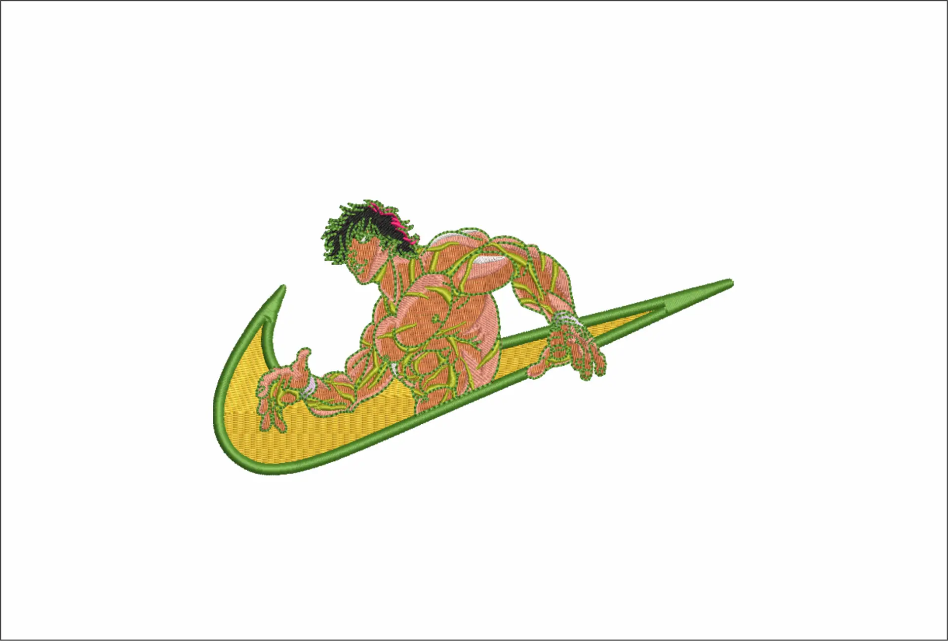 Nike Swoosh Oliver Olvecky - Anime embroidery design - embroidery file - instant download