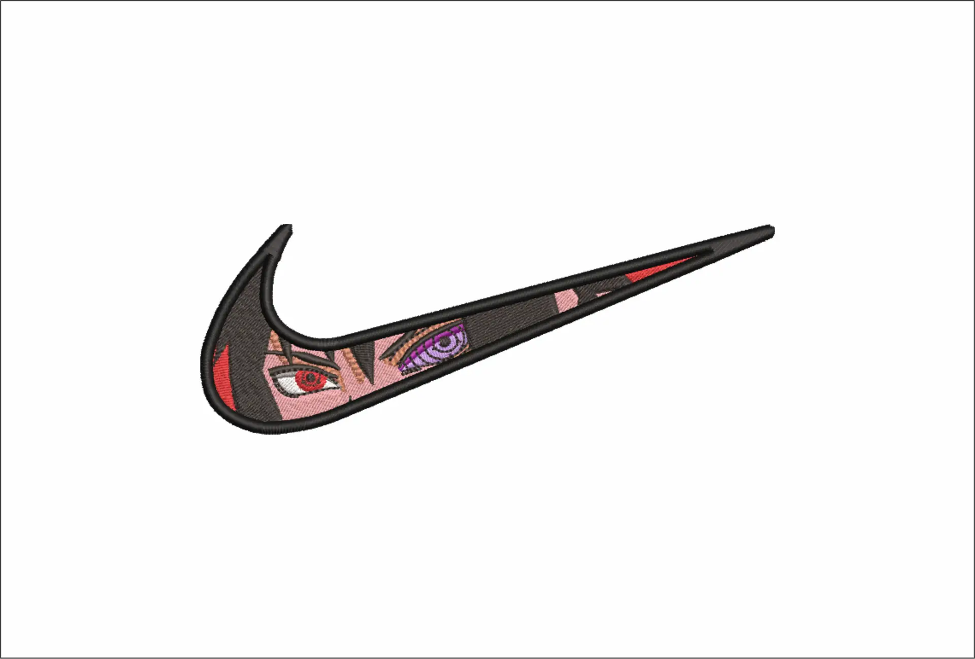 Nike Swoosh Madara Eye - Anime embroidery design - embroidery file - instant download