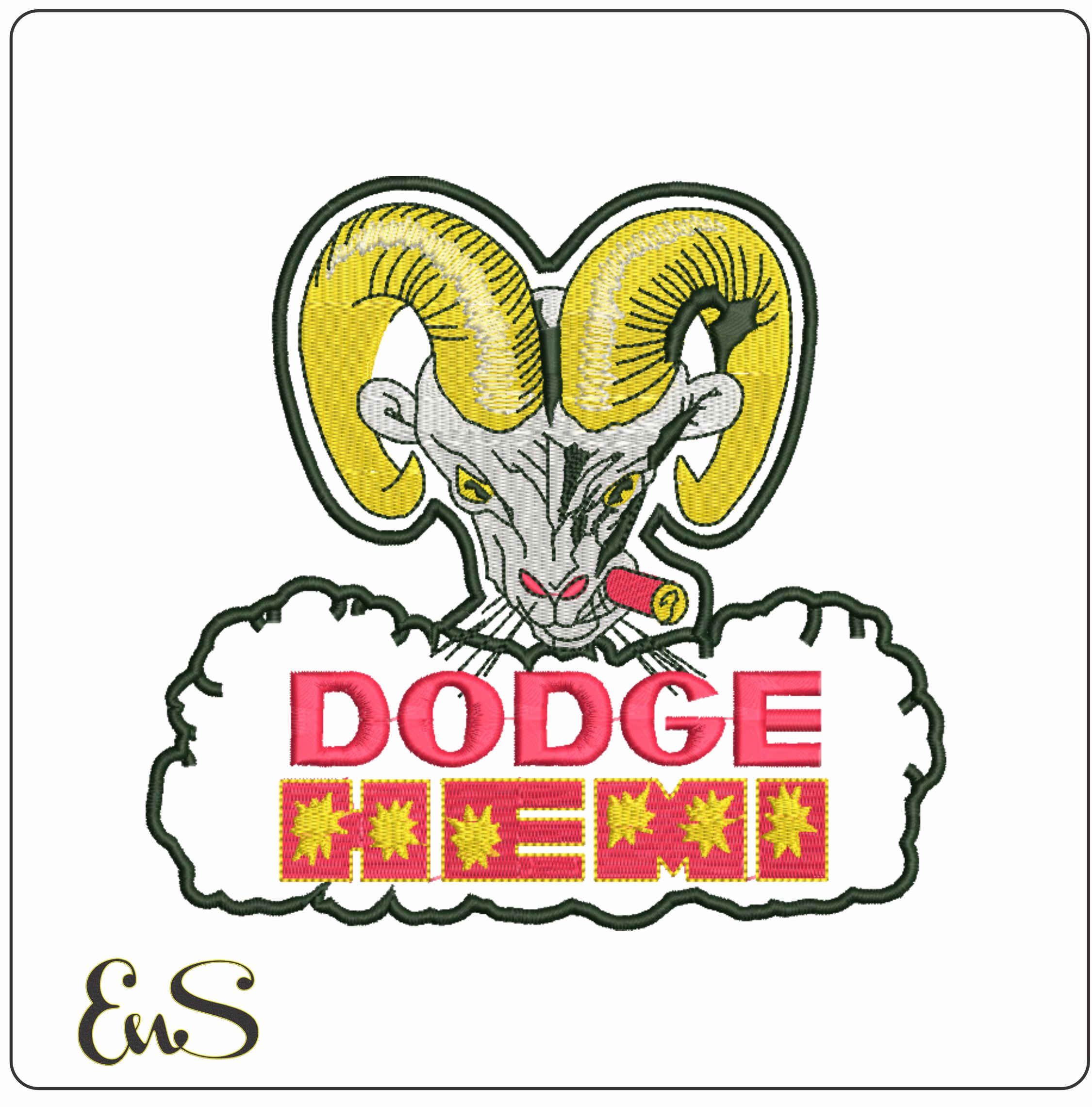 Dodge Ram Hemi Car Logo embroidery design -  Car embroidery design machine pattern - Car embroidery file - instant download