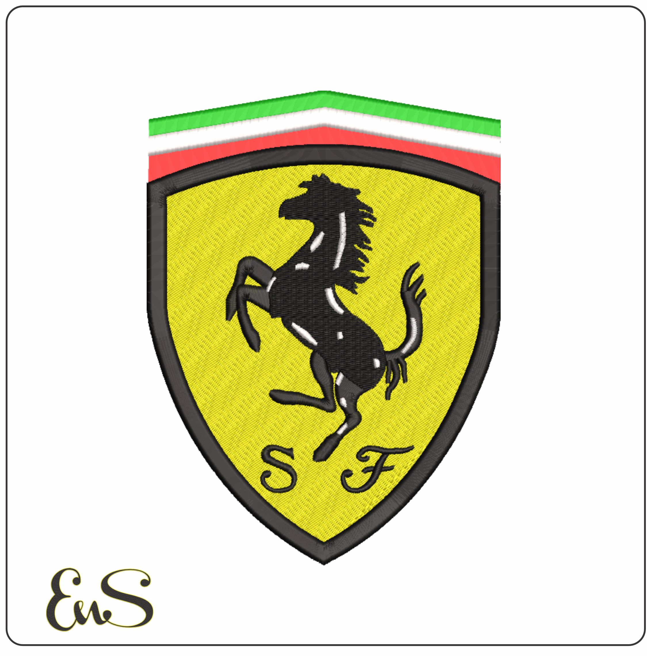 Ferrari Car Logo embroidery design -  Car embroidery design machine pattern - Car embroidery file - instant download