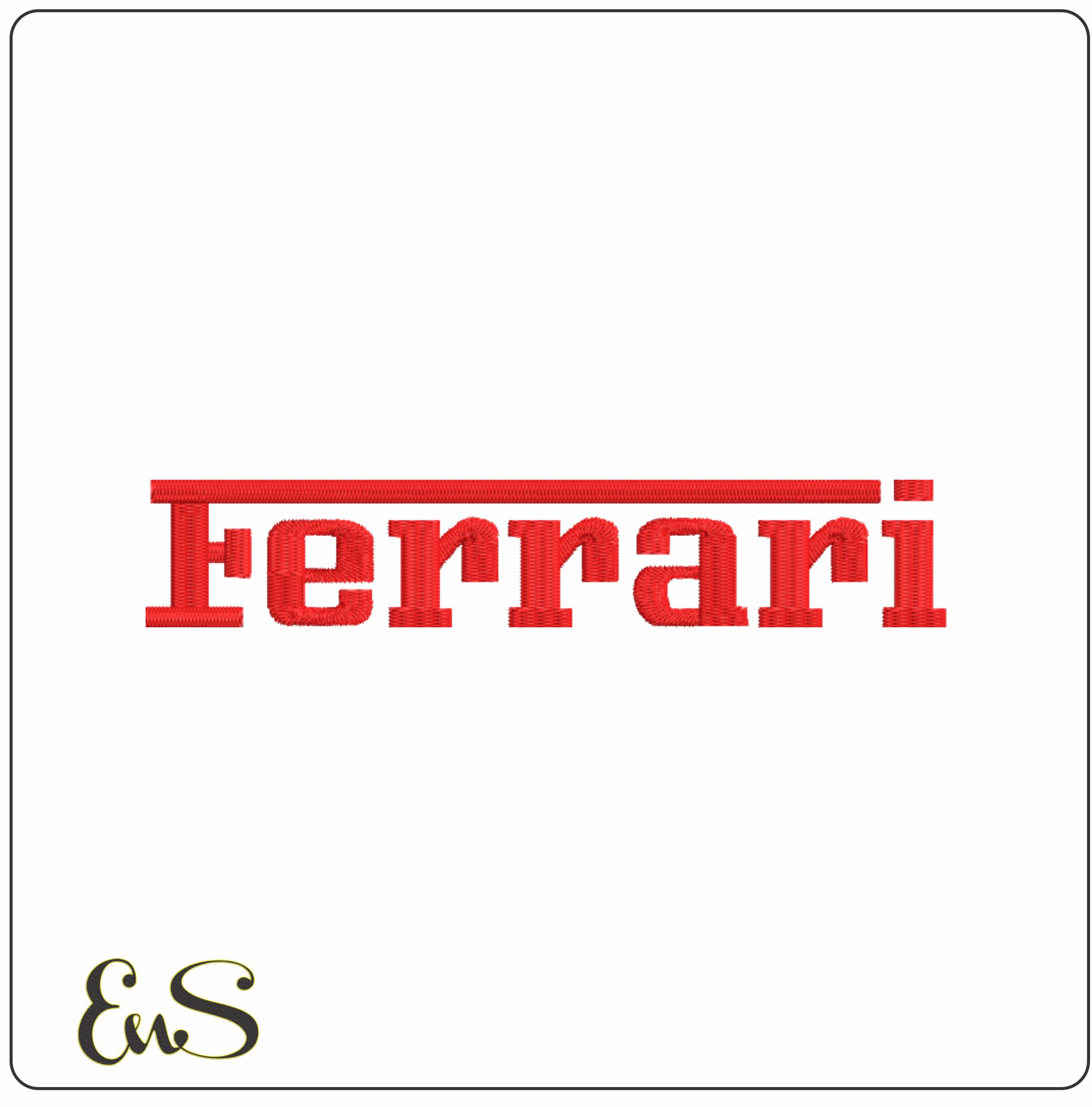 Ferrari Text Italy Car Logo embroidery design - Car embroidery design machine pattern - Car embroidery file - instant download