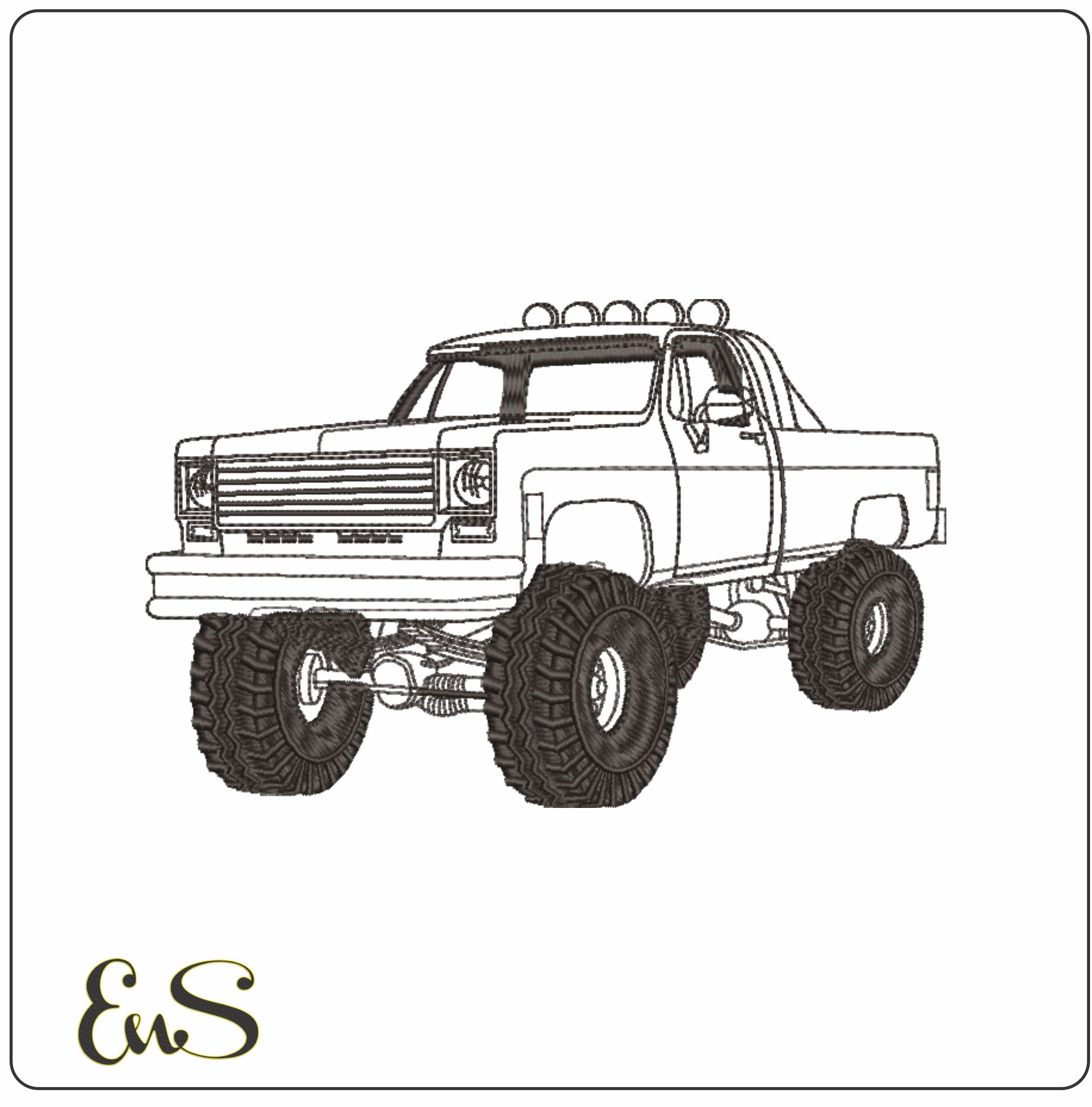 Highlift truck embroidery design -  Car embroidery design machine pattern - Car embroidery file - instant download