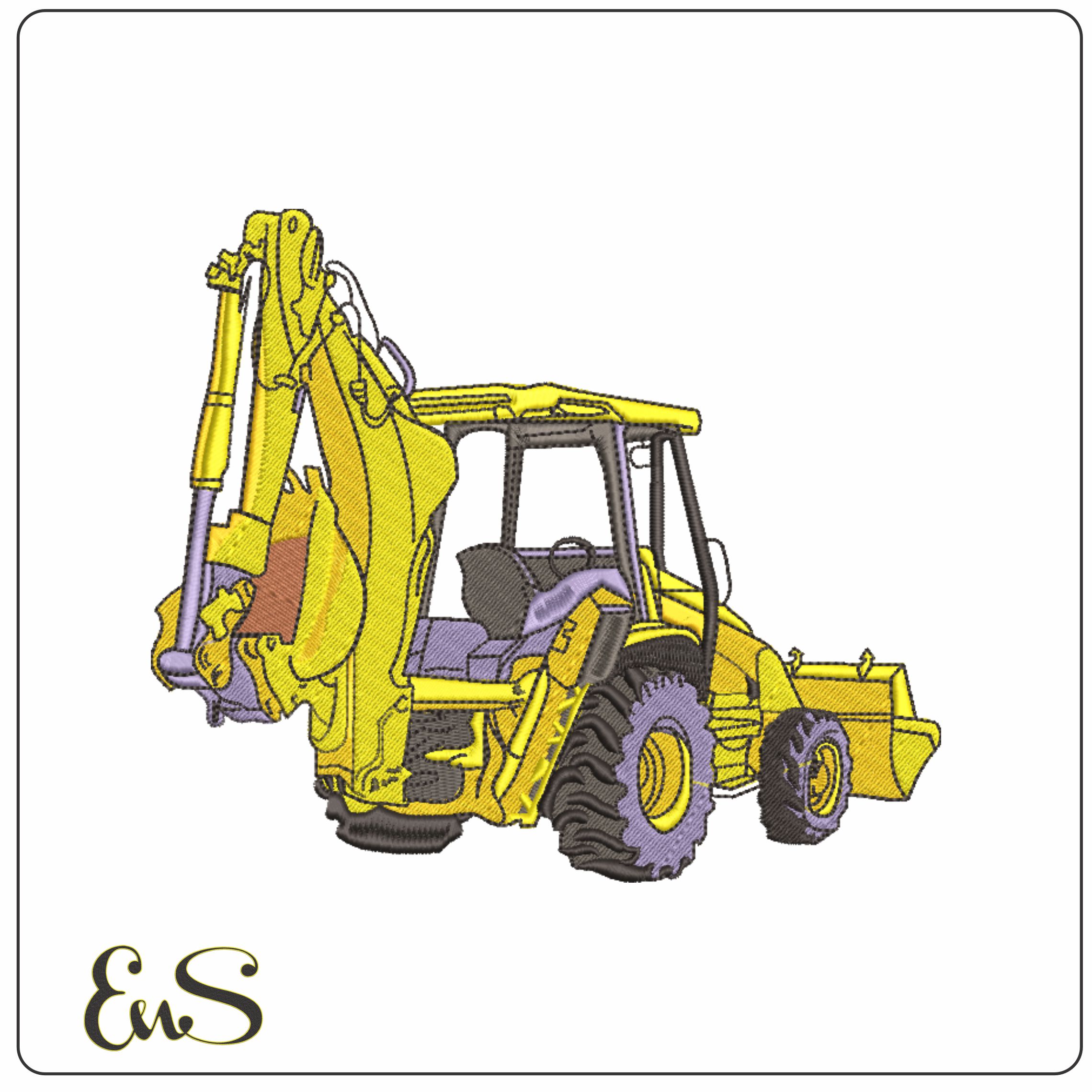 JCB Digger Rear embroidery design - Car embroidery design machine pattern - Car embroidery file - instant download