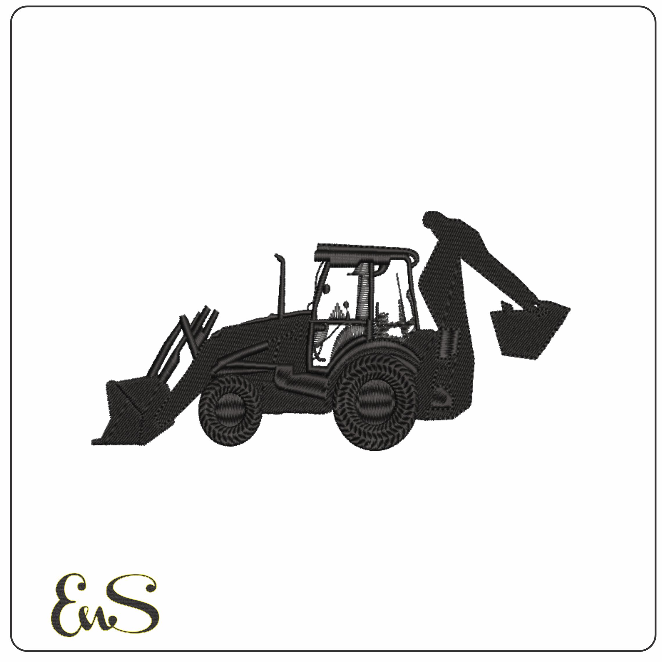 JCB Digger Silhouette embroidery design - Car embroidery design machine pattern - Car embroidery file - instant download