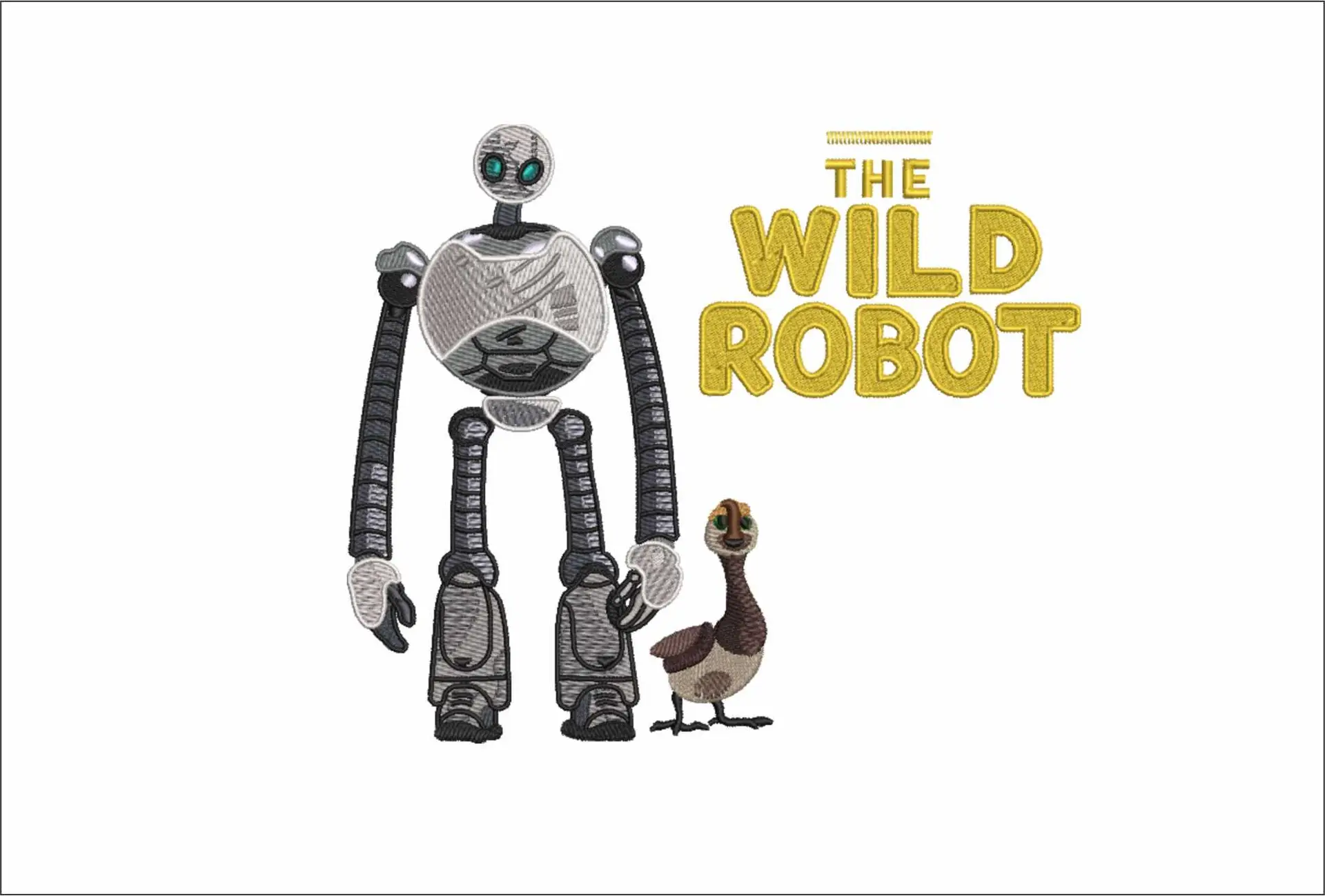 The Wild Robot with Goose - Cartoon embroidery designs - embroidery file - instant download