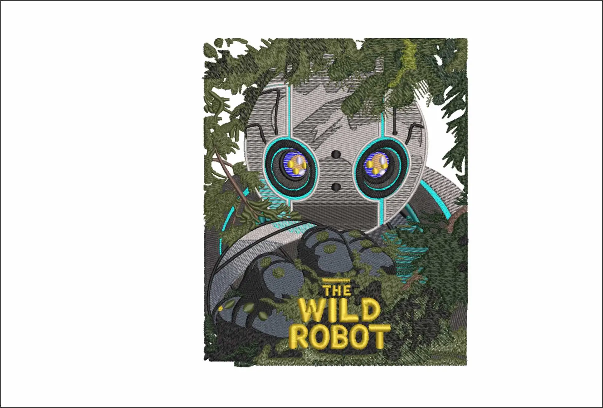 The Wild Robot look through Forest - Cartoon embroidery designs - embroidery file - instant download