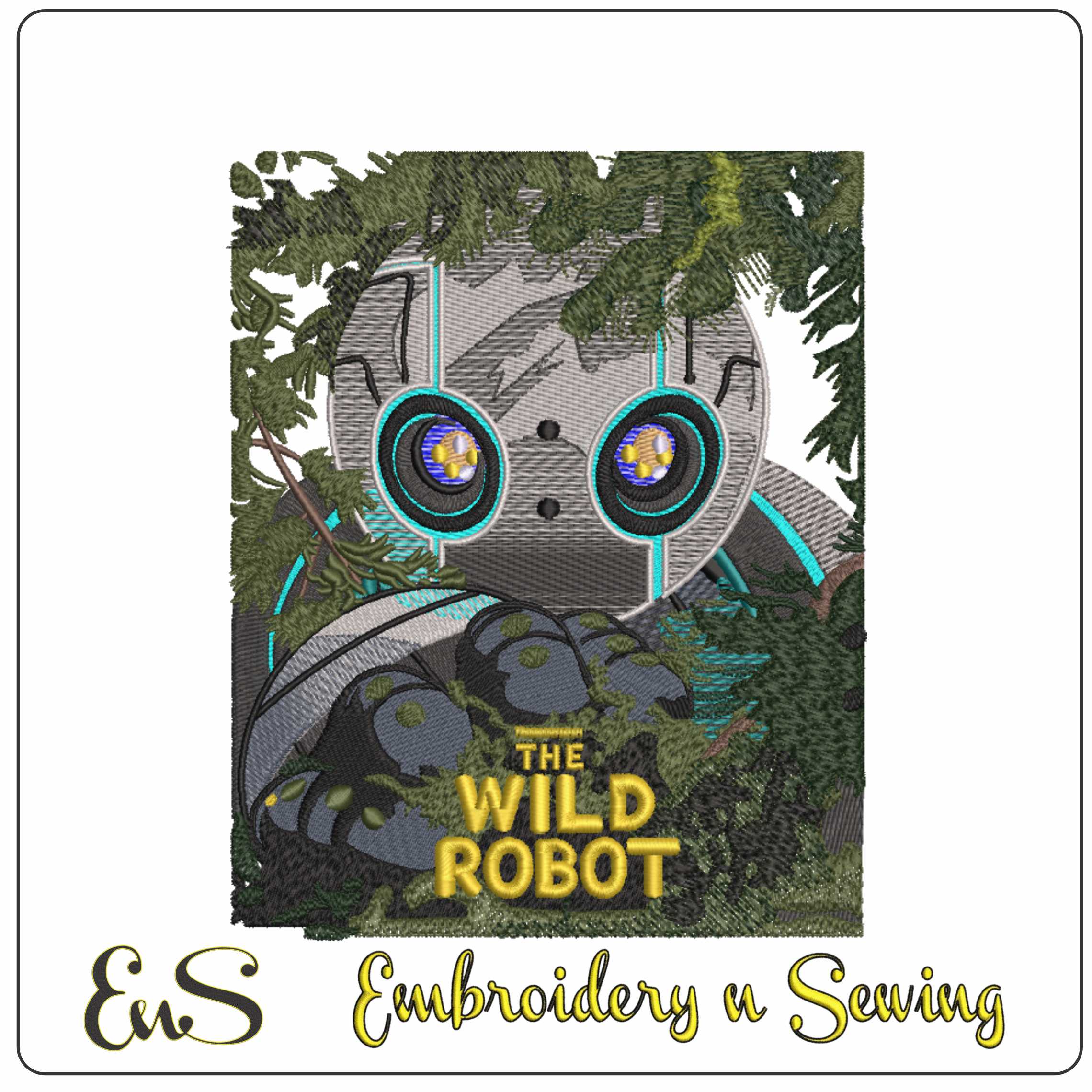 The Wild Robot look through Forest - Cartoon embroidery designs - embroidery file - instant download