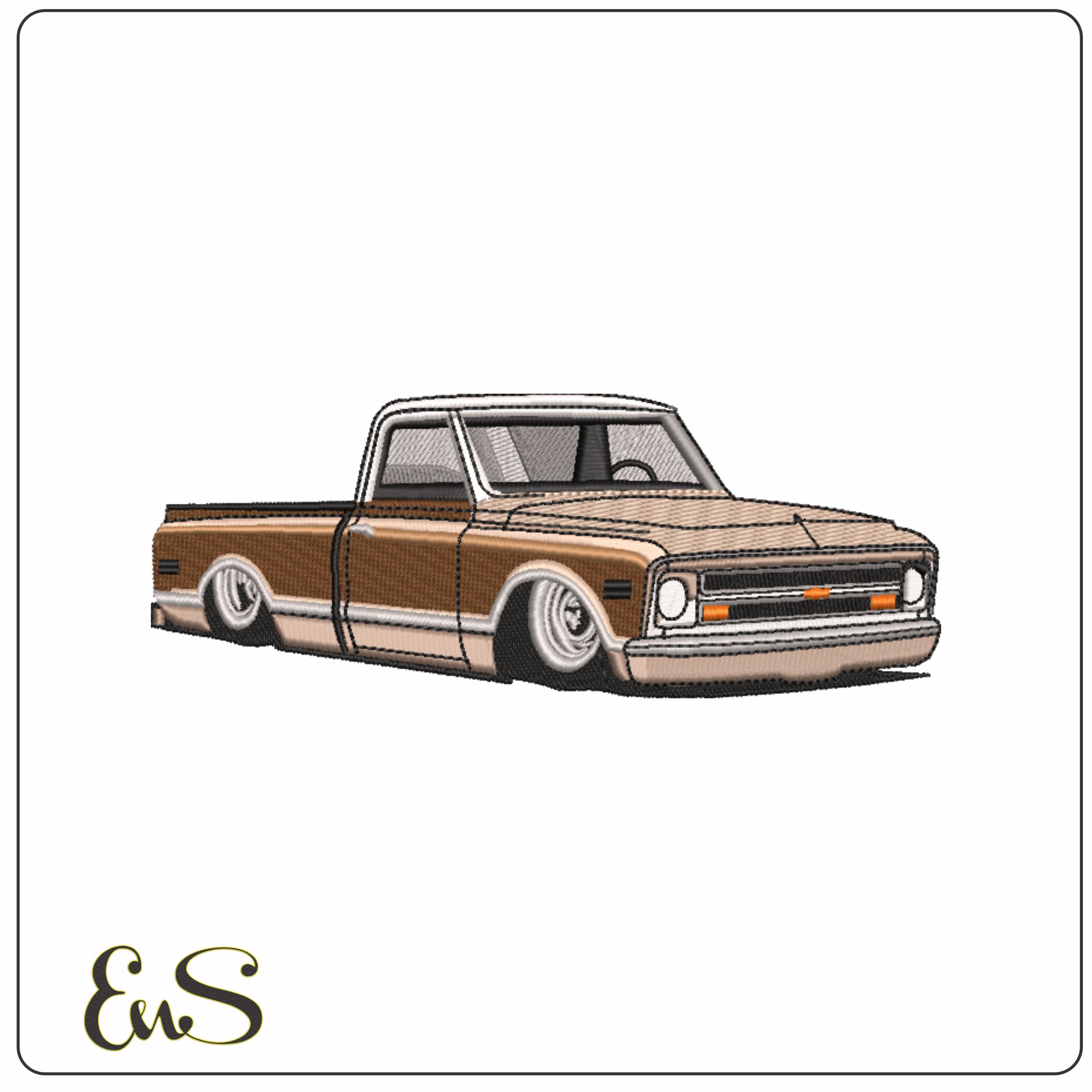 Low Rider Old Truck Logo embroidery design -  Car embroidery design machine pattern - Car embroidery file - instant download