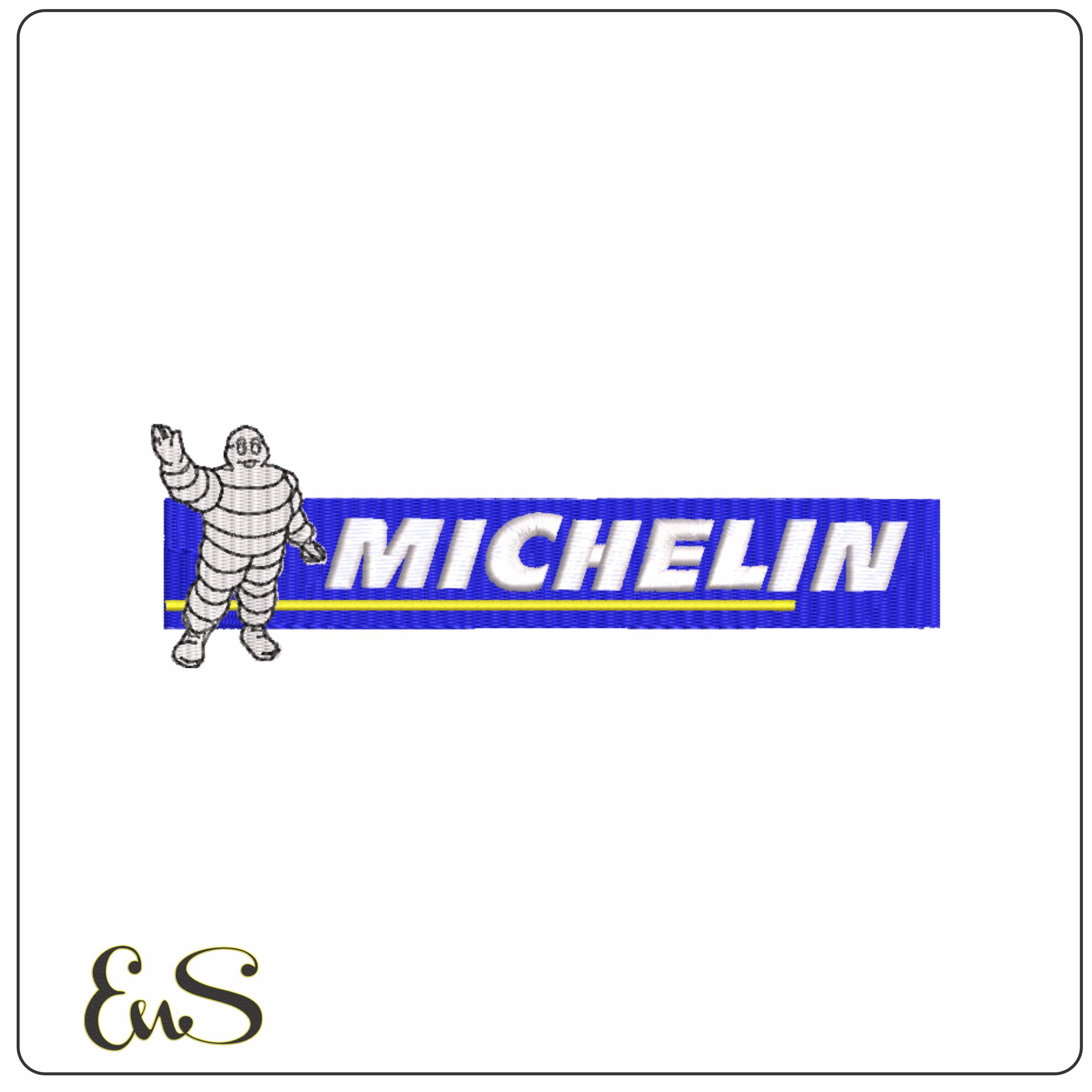 Michelin Man and Text Logo embroidery design - Car embroidery design machine pattern - Car embroidery file - instant download