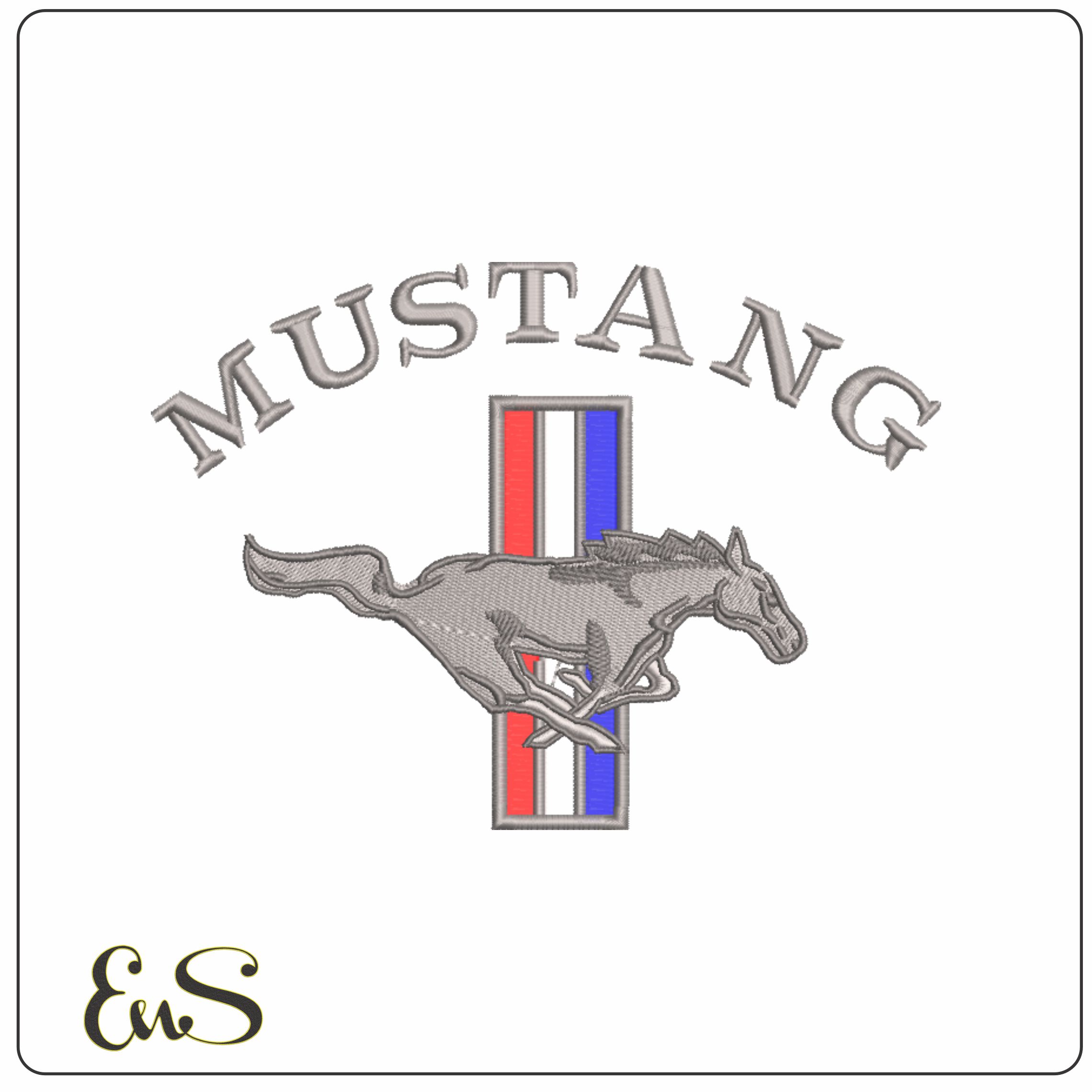Ford Mustang with Text embroidery design -  Car embroidery design machine pattern - Car embroidery file - instant download