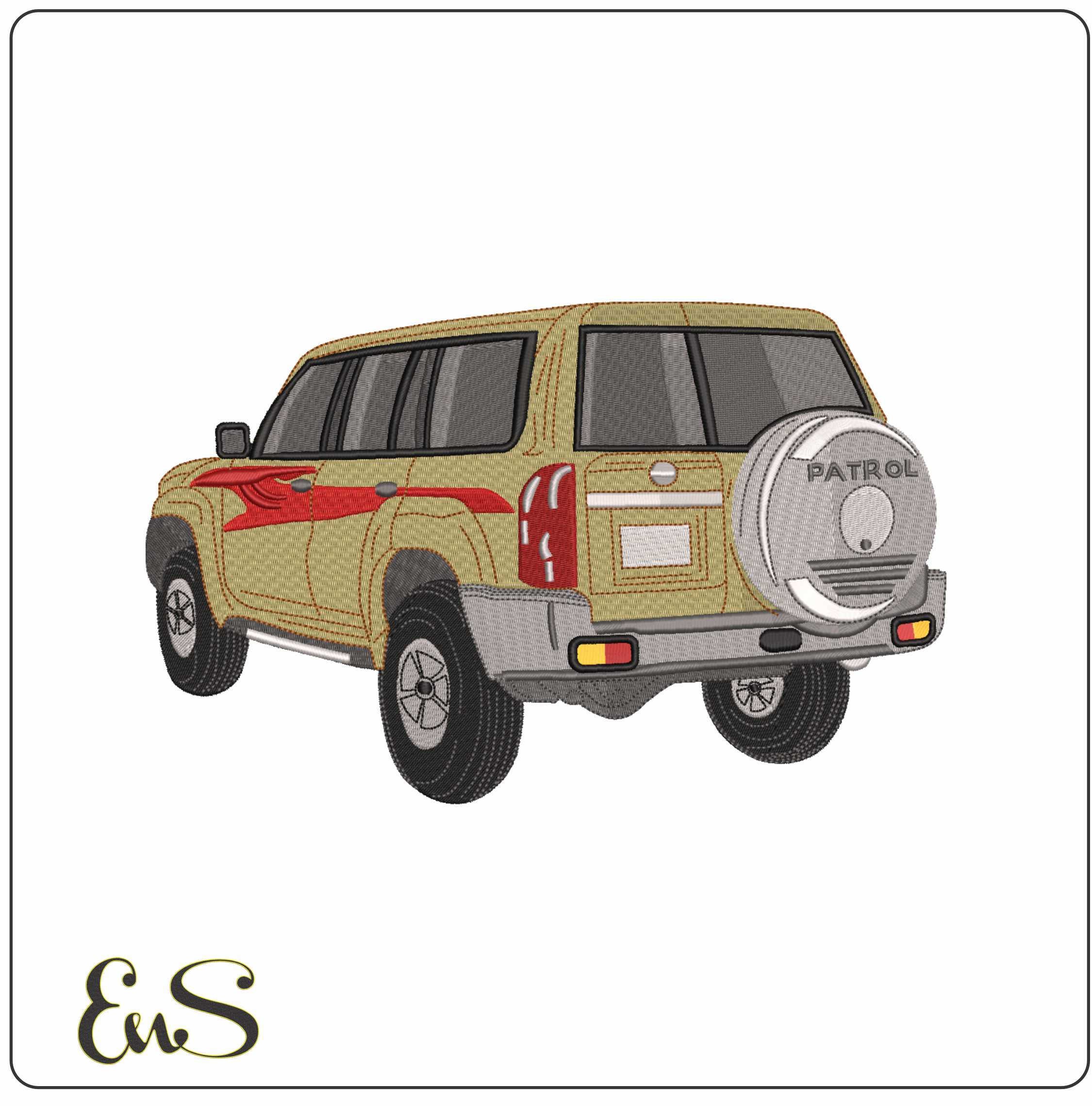 Nissan Patrol embroidery design -  Car embroidery design machine pattern - Car embroidery file - instant download
