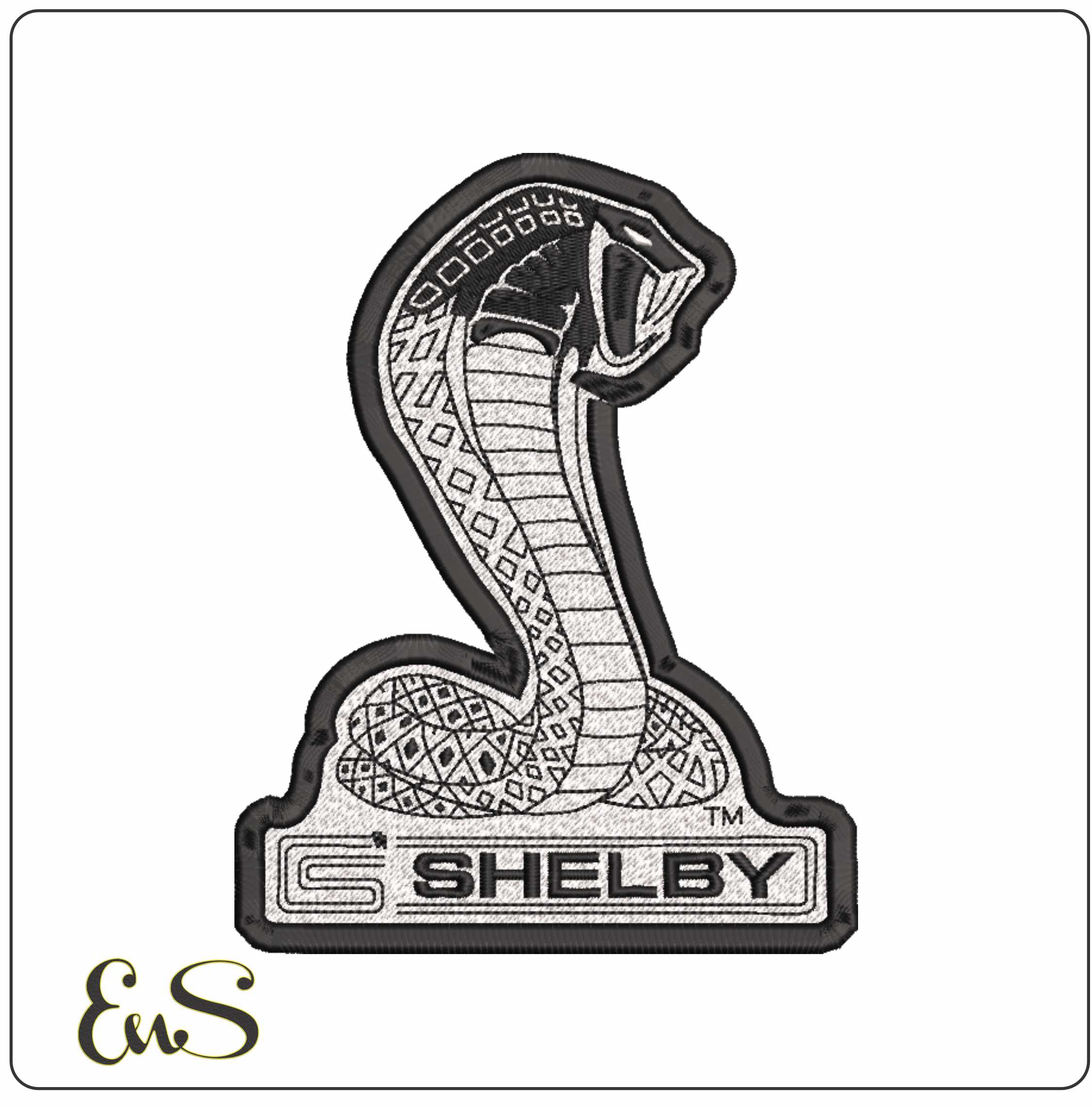 Shelby Cobra Snake embroidery design -  Car embroidery design machine pattern - Car embroidery file - instant download