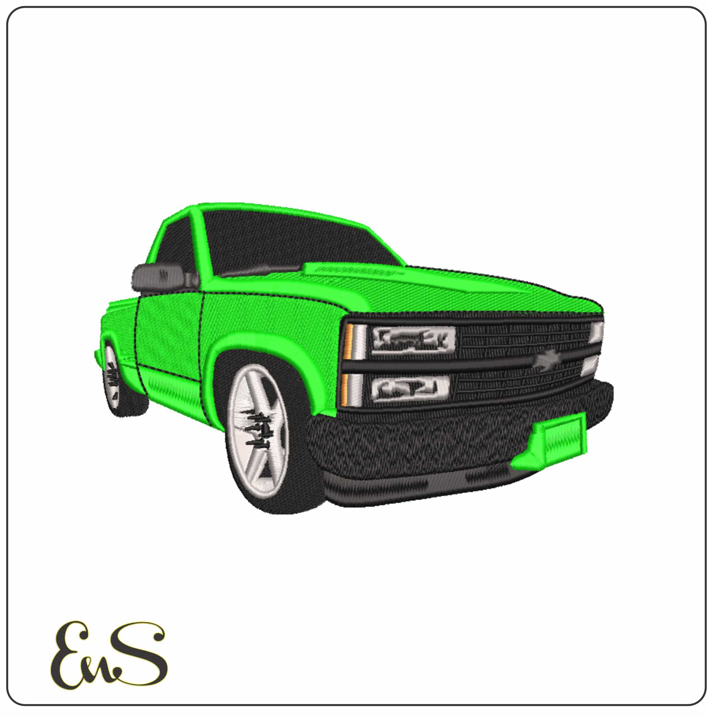 Side on Truck embroidery design -  Car embroidery design machine pattern - Car embroidery file - instant download