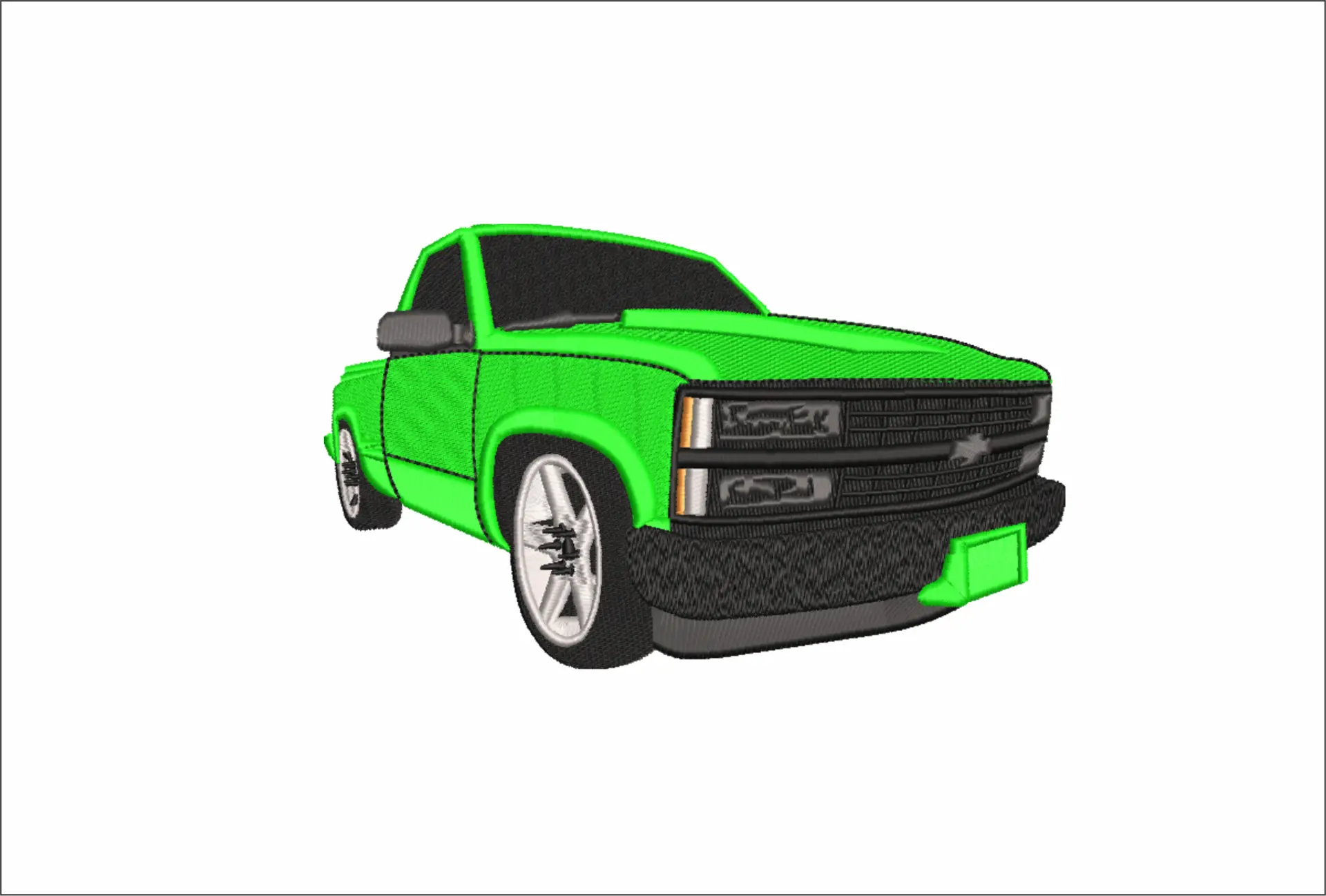Side on Truck embroidery design -  Car embroidery design machine pattern - Car embroidery file - instant download