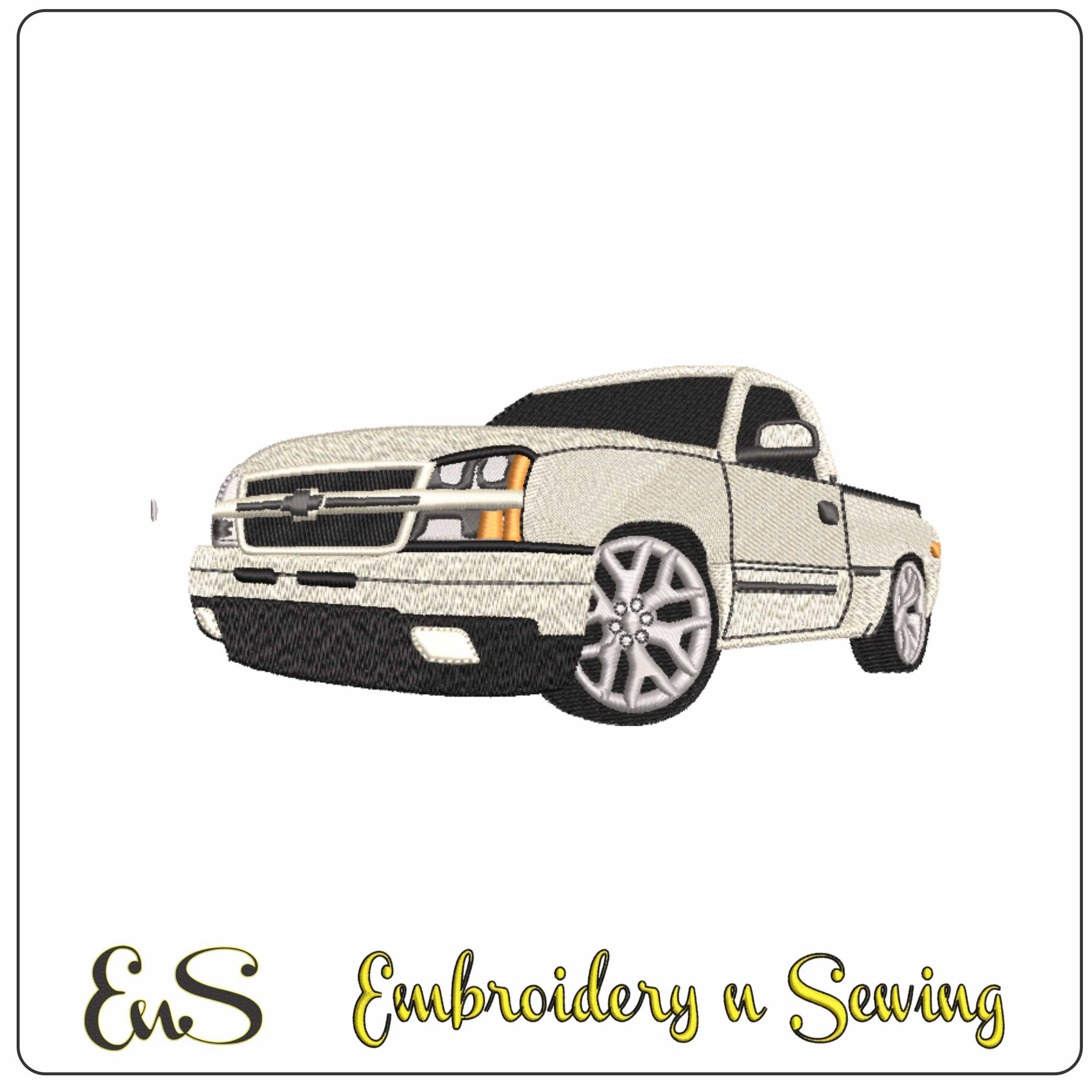 White Truck embroidery design - Car embroidery design machine pattern - Car embroidery file - instant download