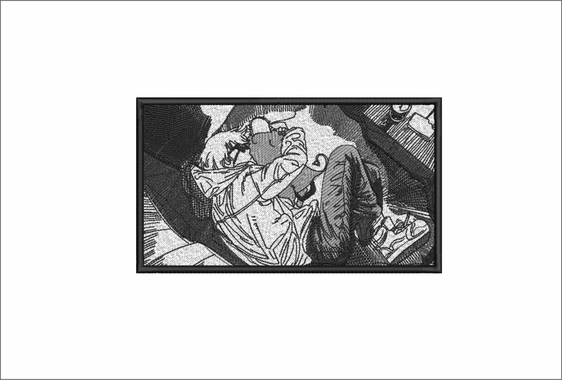 Chainsaw and Pochita BLack and white - Anime embroidery design - embroidery file - instant download