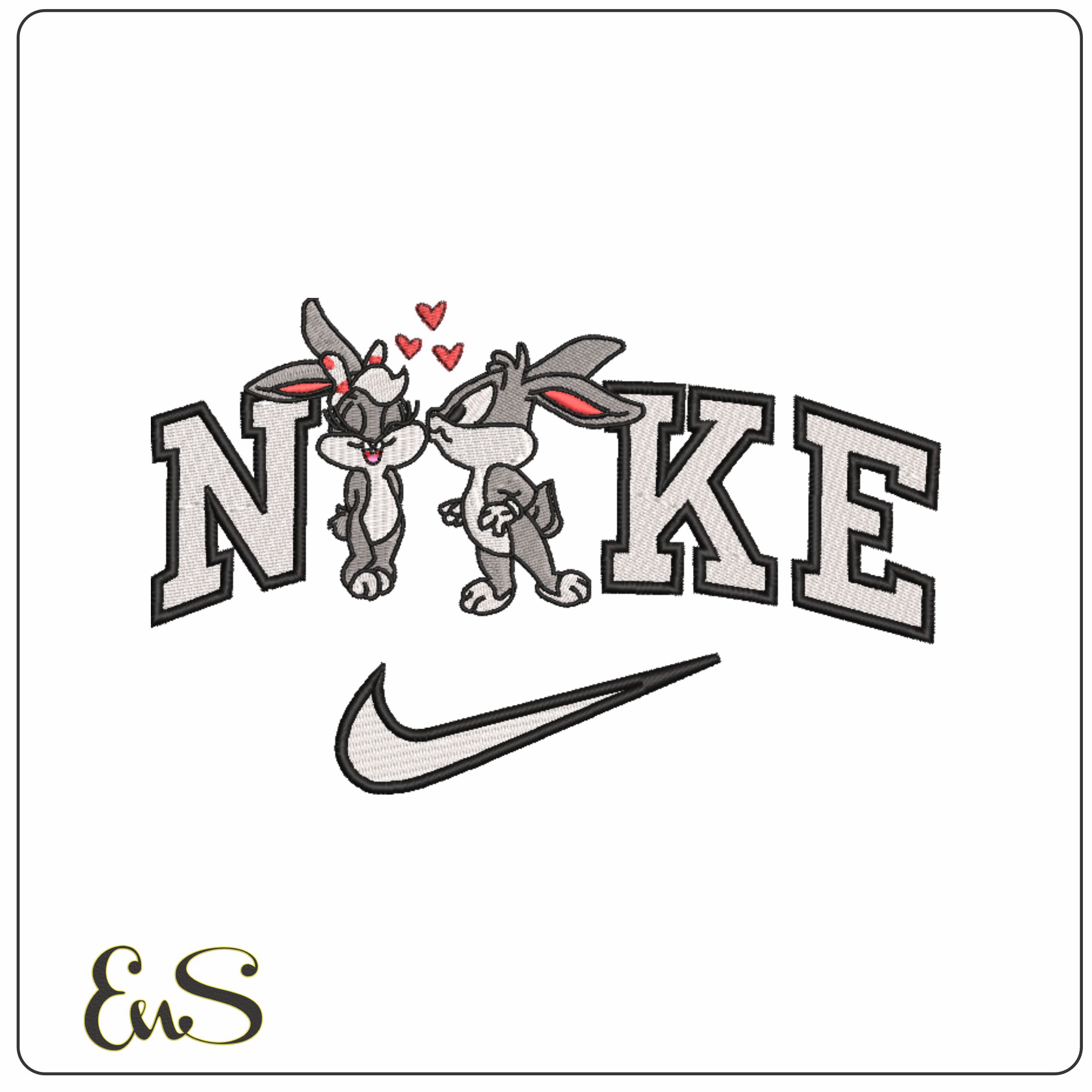 Nike Swoosh Buggs Baby Looney Tunes- Nike Design embroidery design file - instant download in a frame