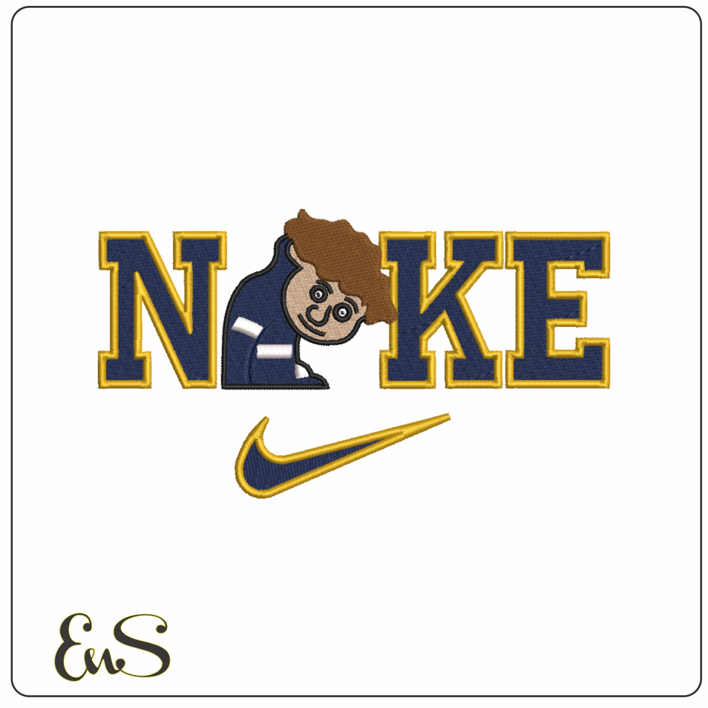 Nike Swoosh Boy- Nike embroidery design file - instant download in a frame