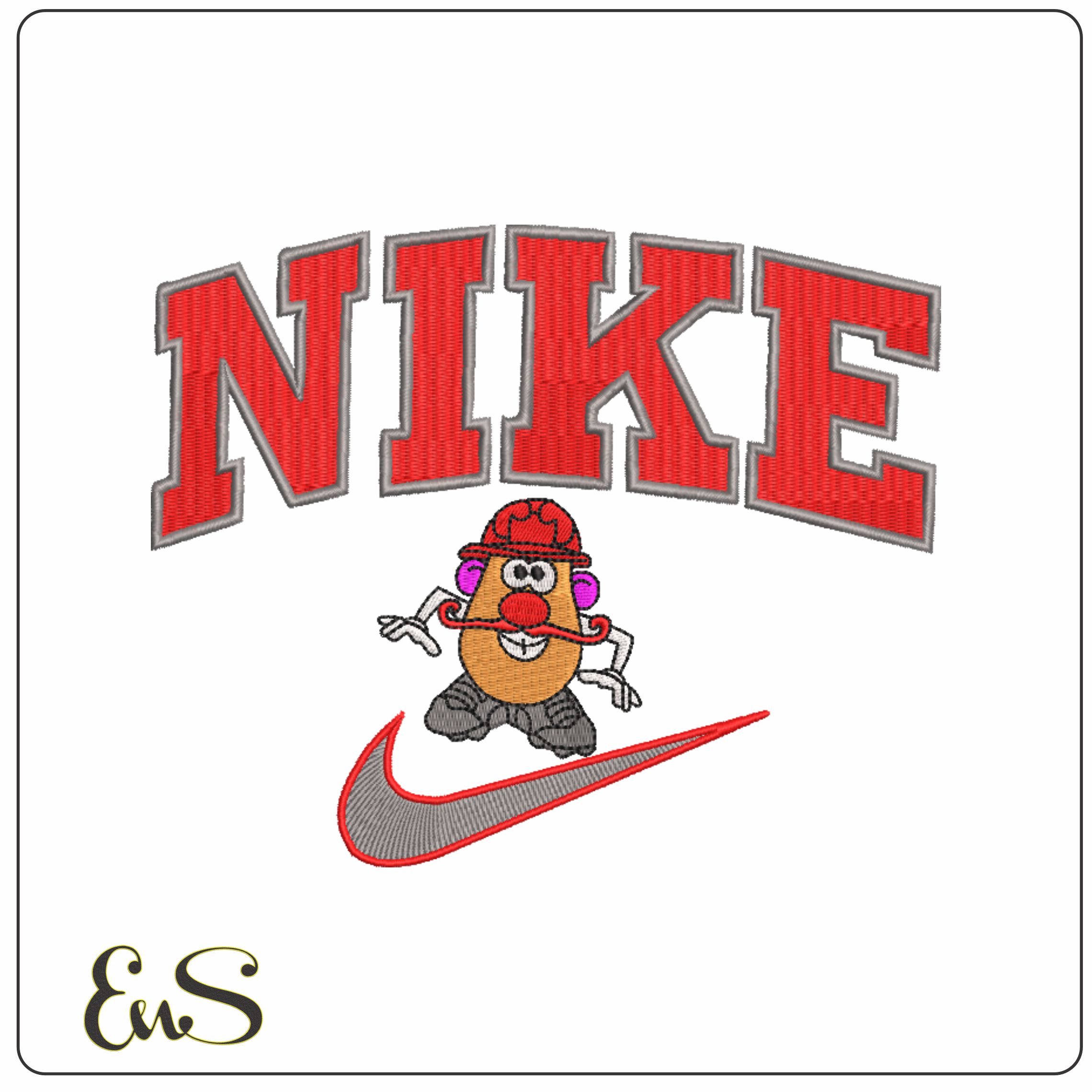 Nike Swoosh Mr Potato Head - Nike Toy Story embroidery design file - instant download in a frame