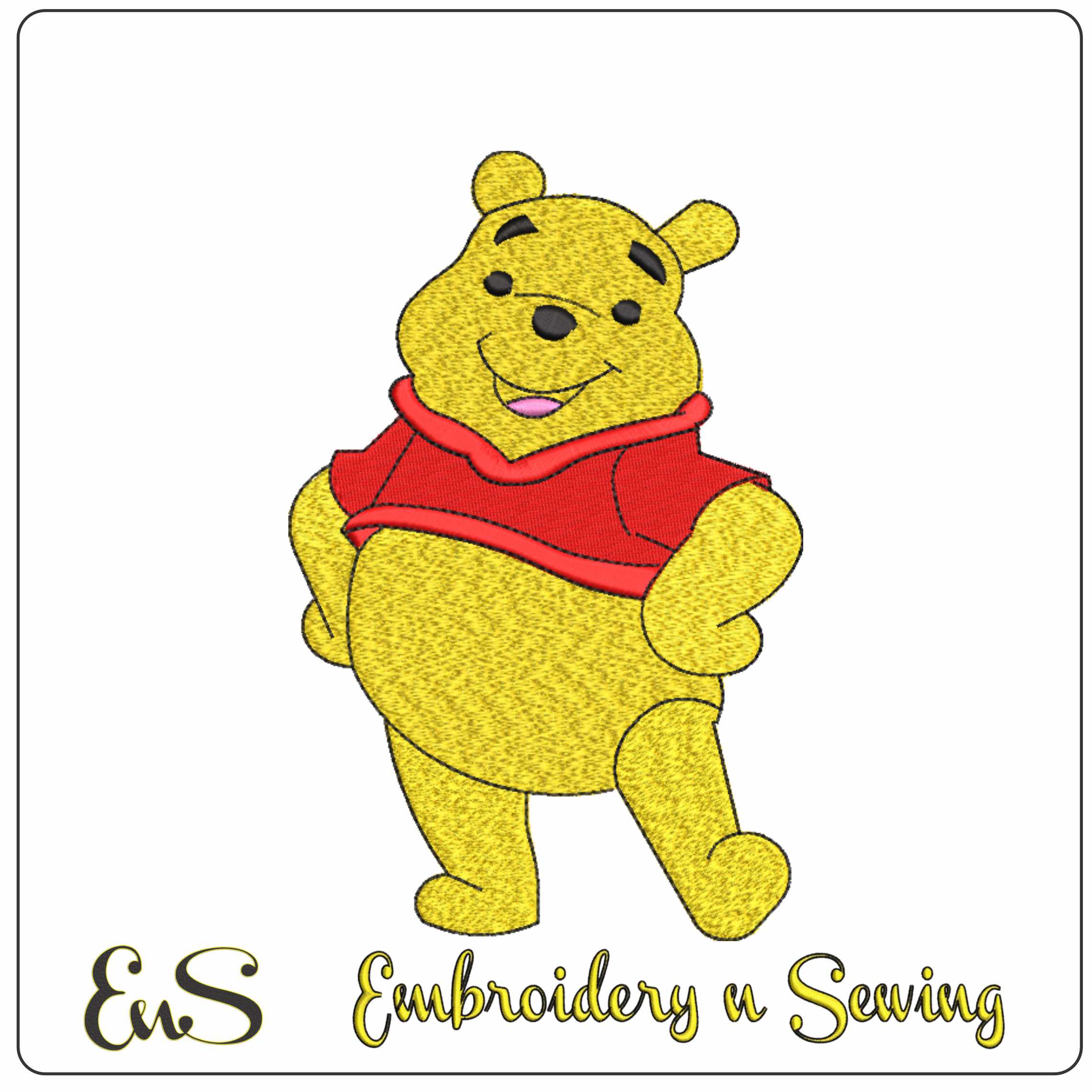 Nike Swoosh Winnie the Pooh - Nike embroidery design file - instant download in a frame