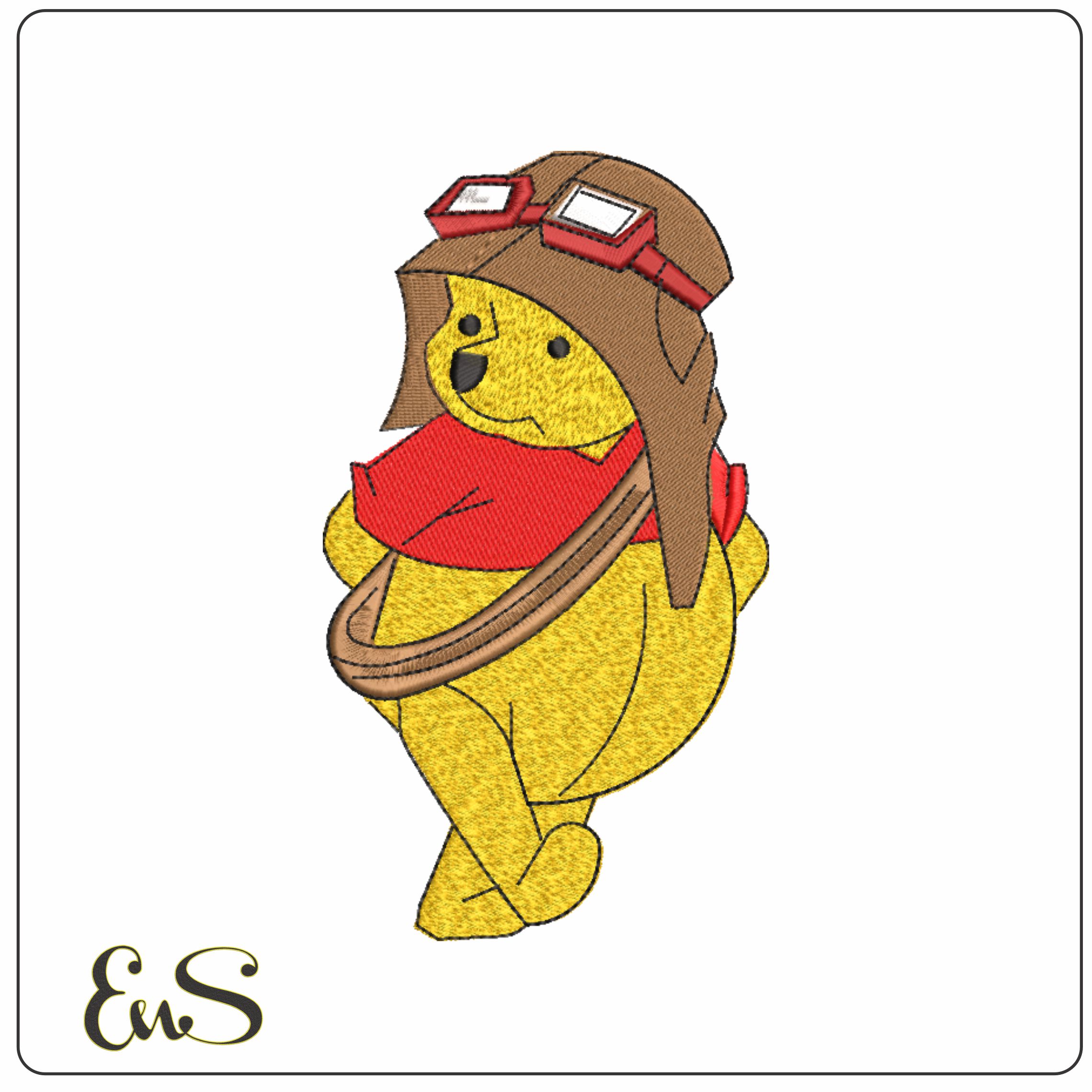 Winnie the Pooh Hunter - Nike embroidery design file - instant download in a frame