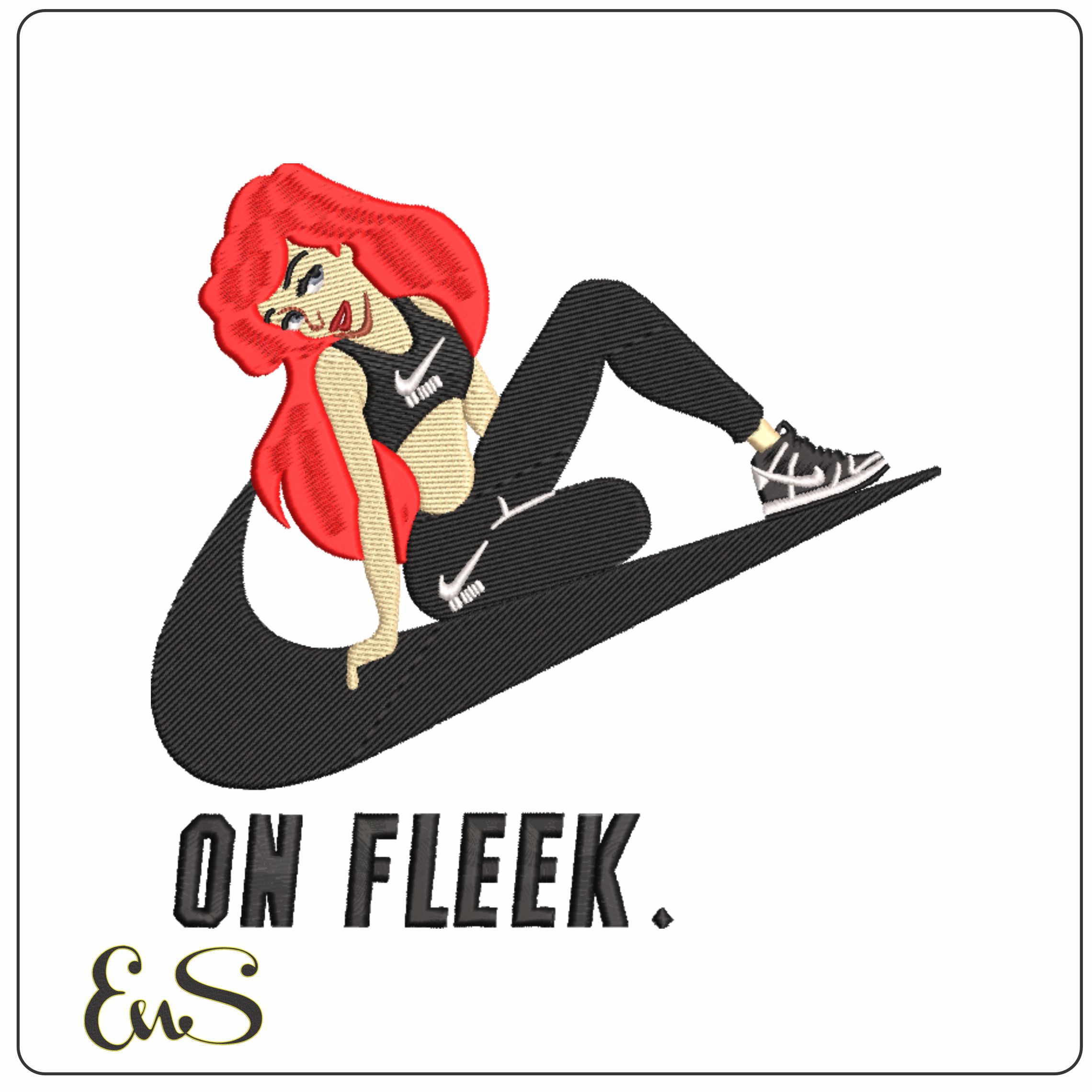 Nike Swoosh On Fleek - Nike embroidery design file - instant download in a frame
