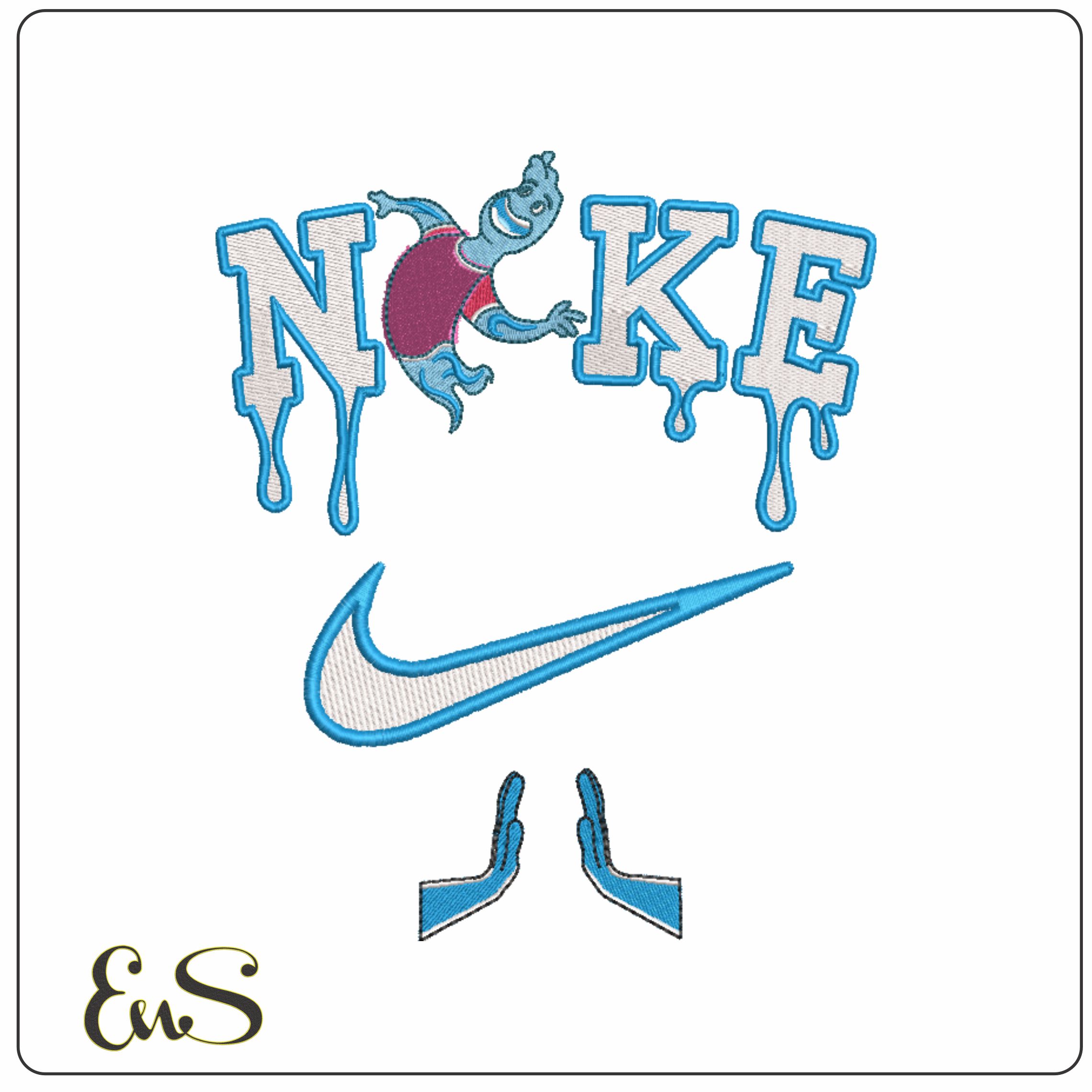 Nike Swoosh Elemental Water - Nike embroidery design file - instant download in a frame