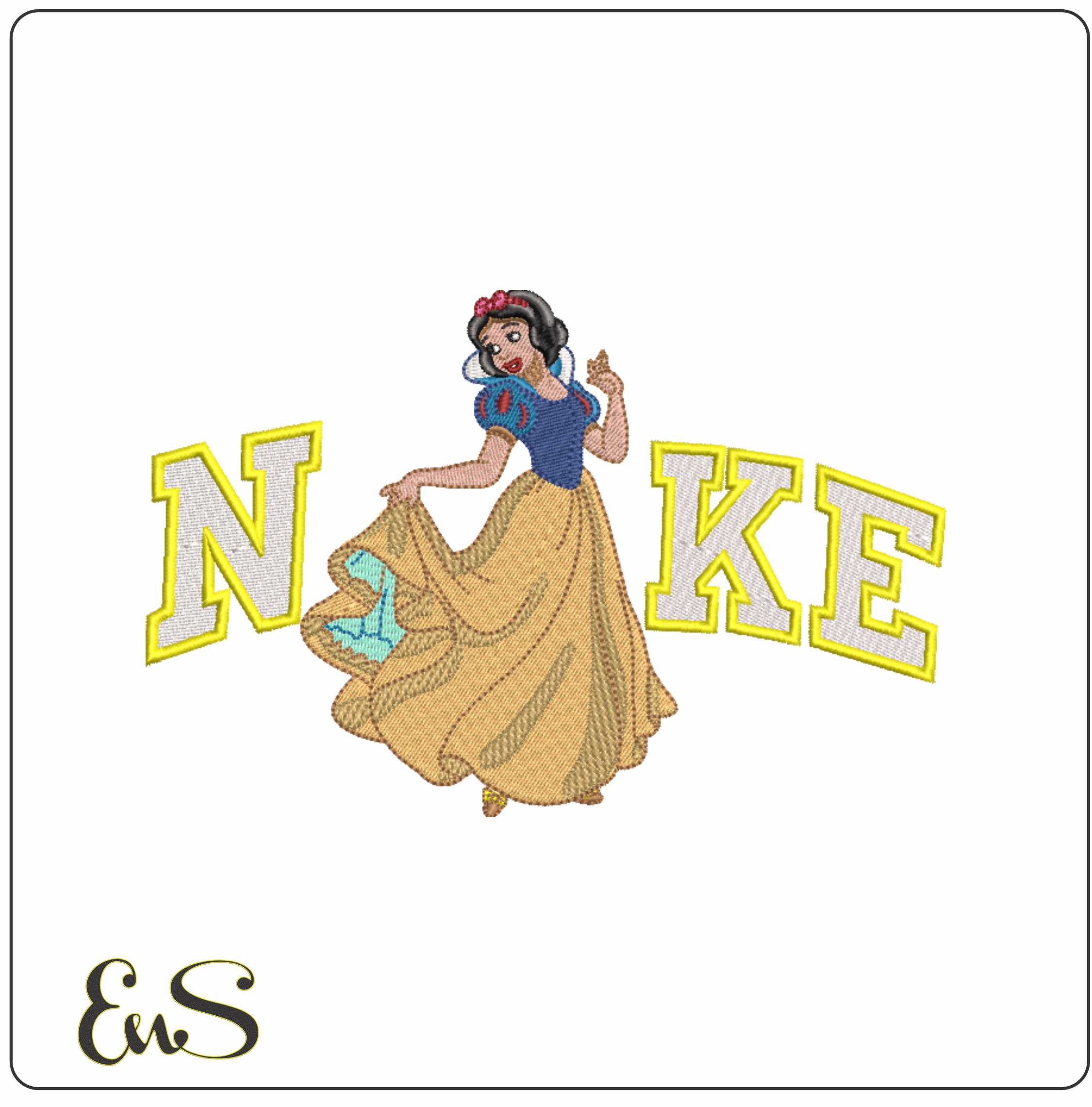 Nike Swoosh Snow White - Nike Disney design file - instant download in a frame