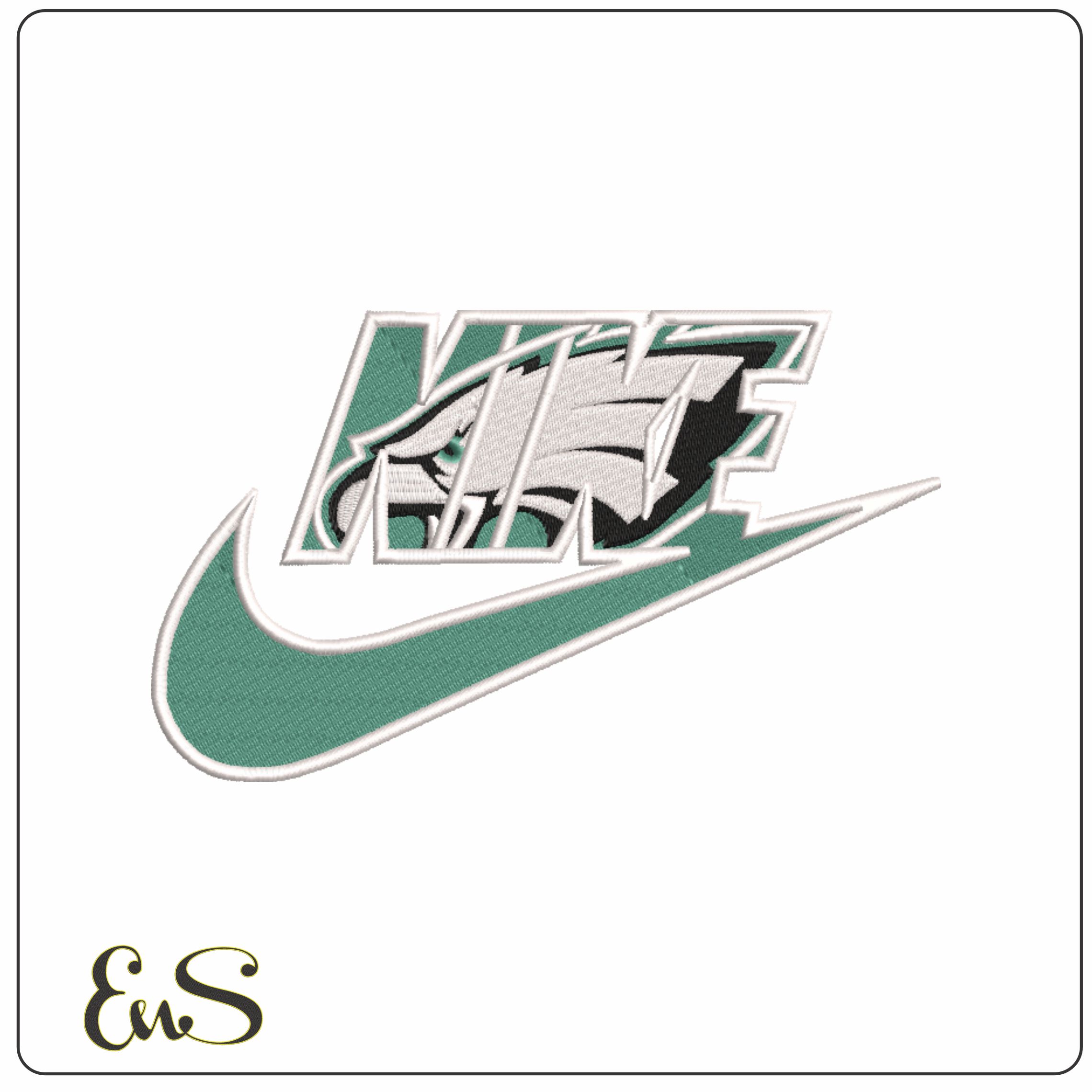 Nike Swoosh Philadelphia Eagles - Nike embroidery design file - instant download